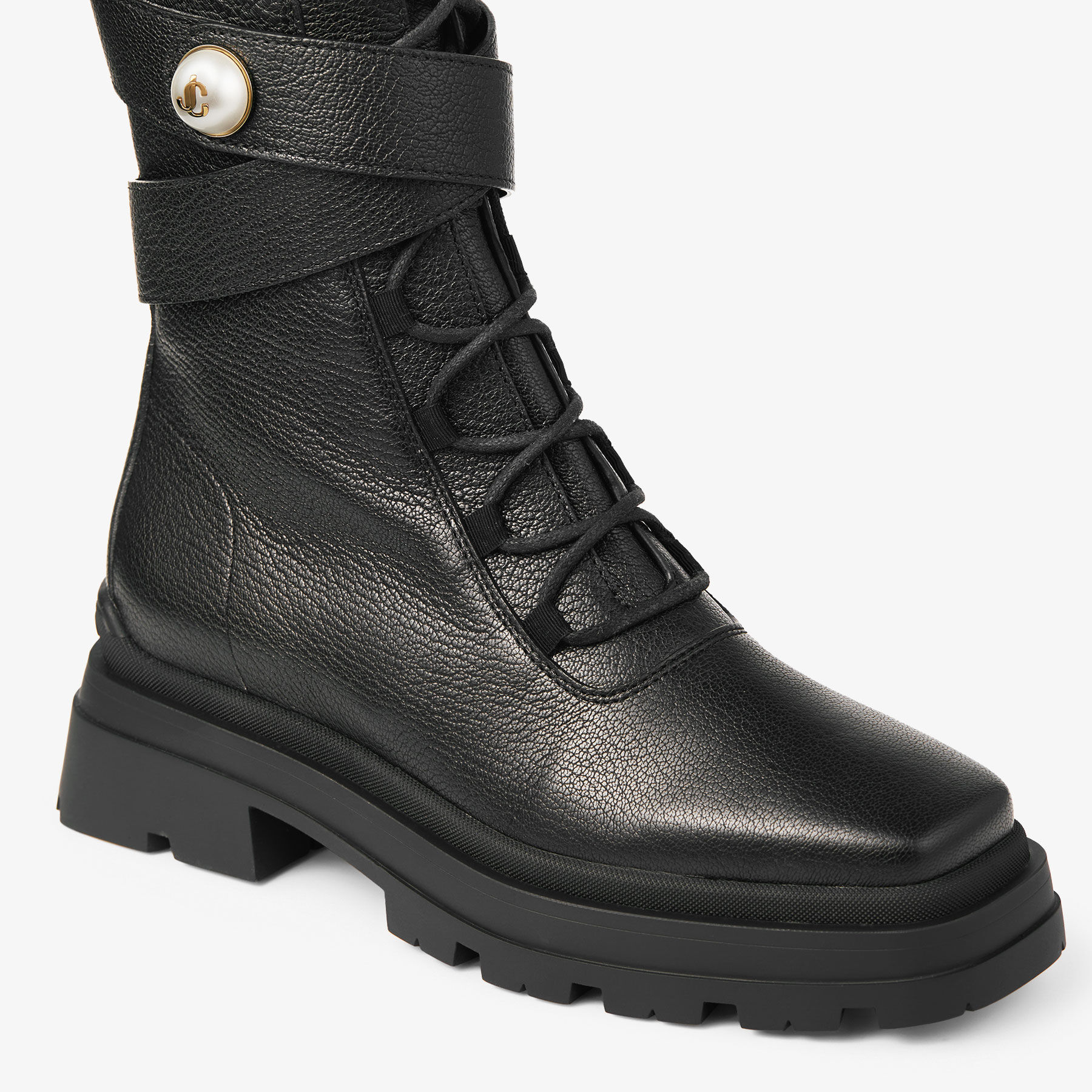 Noemi 45 Black Leather Ankle Boots