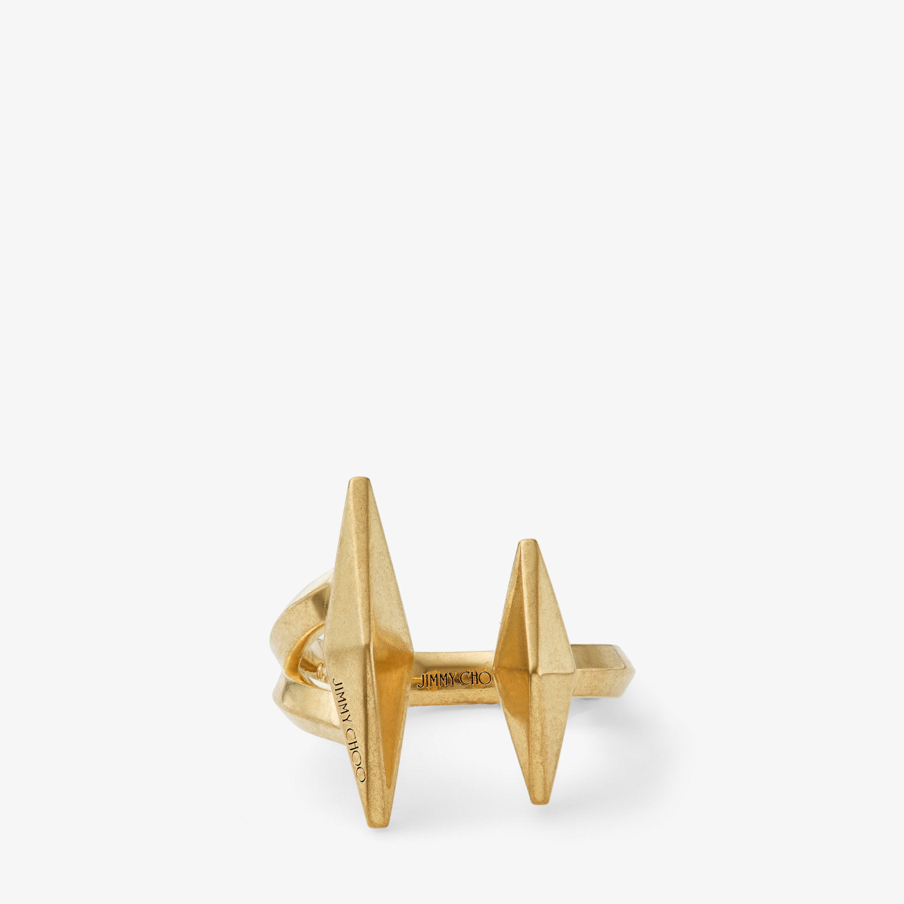 Double Diamond Ring Gold Finish Double Ring