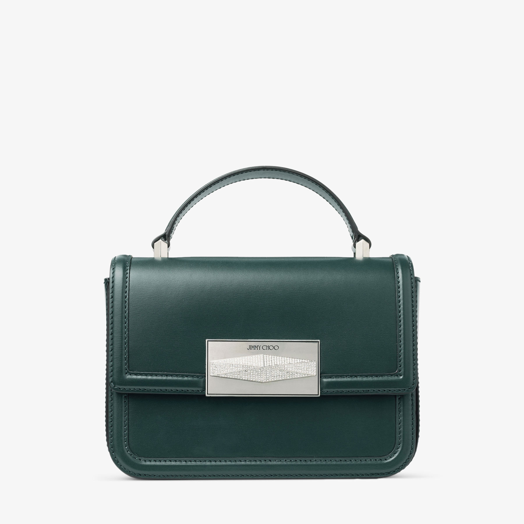 Diamond Top Handle Dark Green Top-Handle Bag