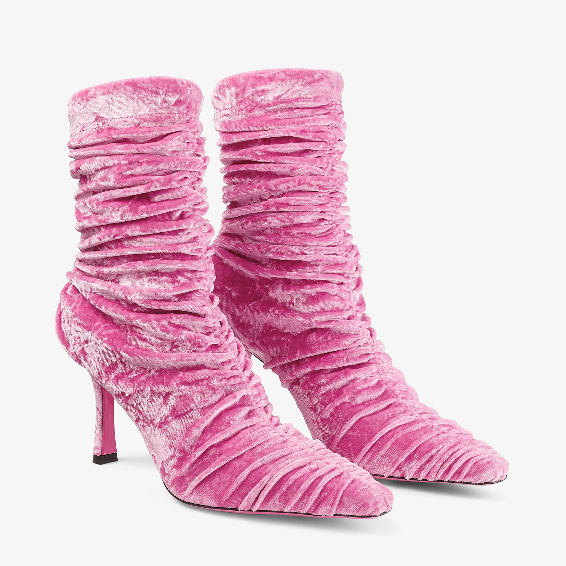 Lotta Ankle Boot 85 Light Magenta Velvet Ankle Boots