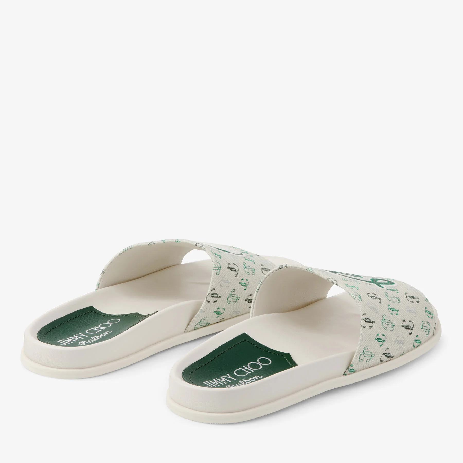 Jimmy Choo / Malbon 2.0 Slide M Monogram Embroidered Jacquard Slides