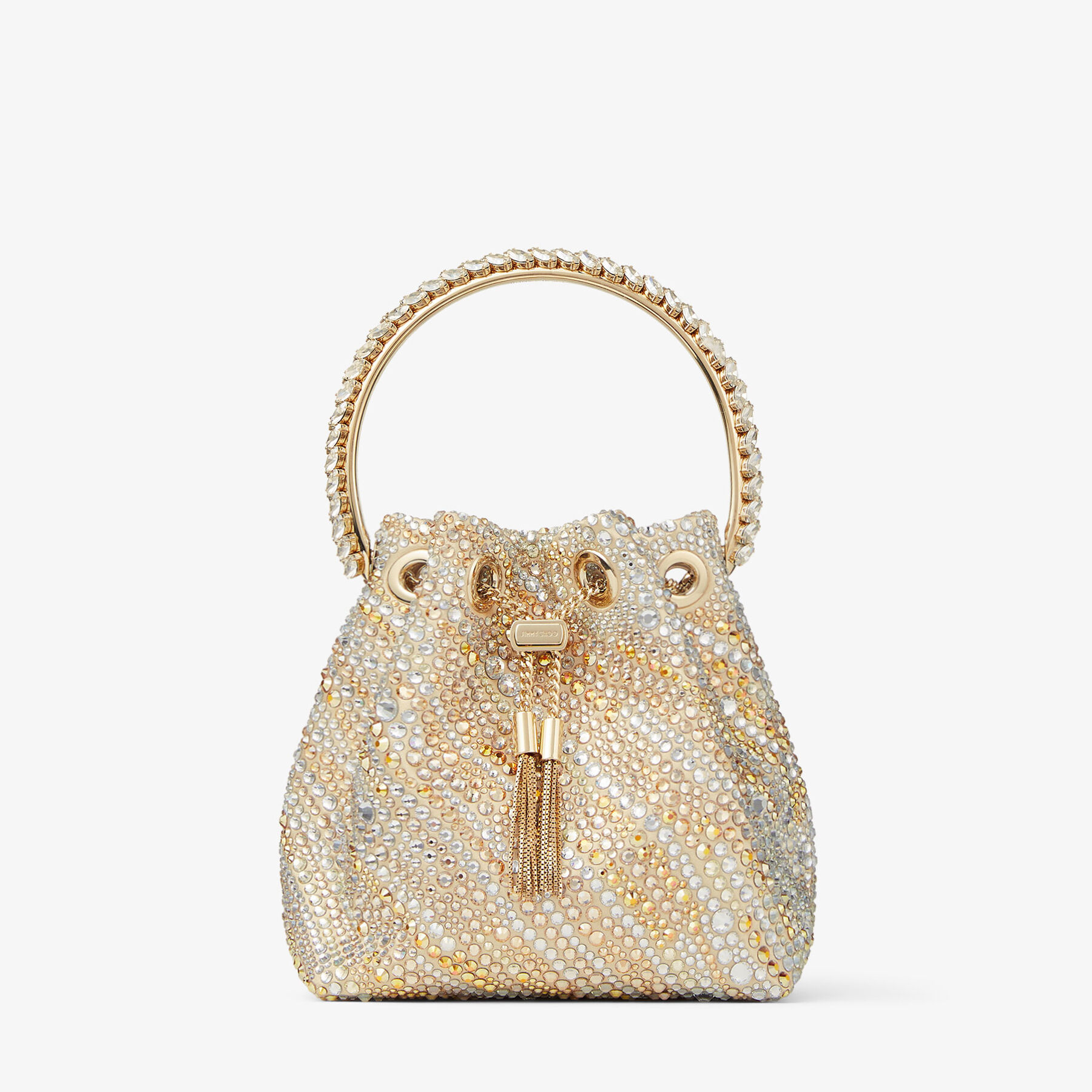 Bon Bon Gold Satin Crystal Handbag