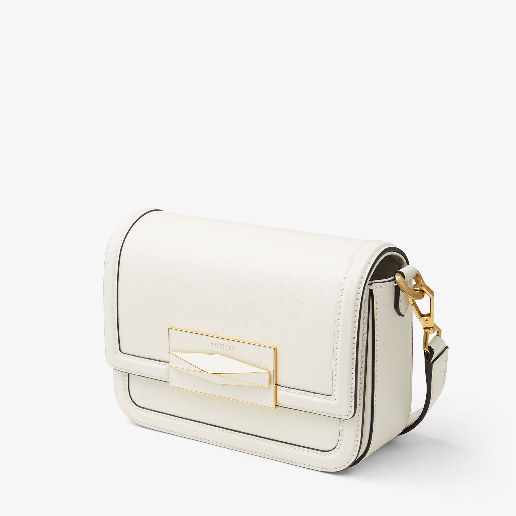 Diamond Crossbody Latte Smooth Calf Leather Crossbody Bag