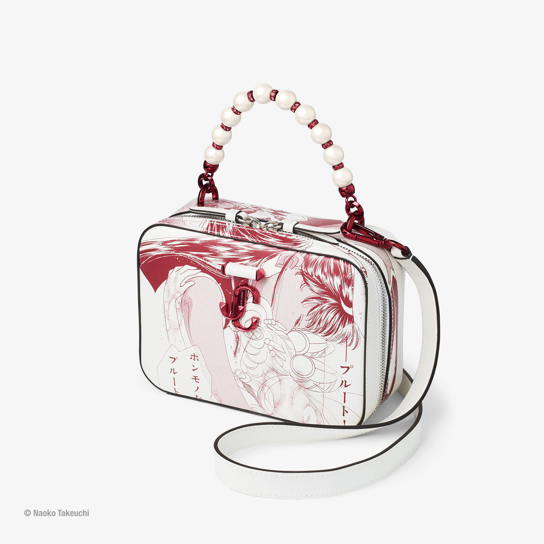 Sailor Pluto Avenue Vanity Bag Garnet  Manga Print Leather Handbag