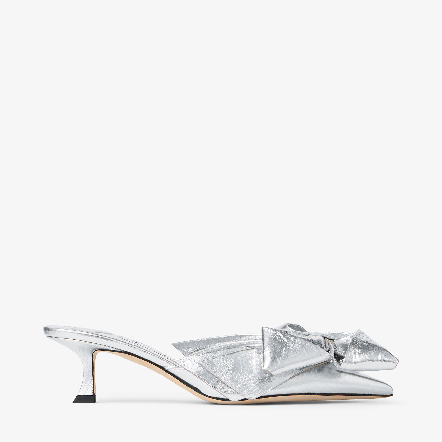 Staz Mule 50 Silver Metallic Leather Mules