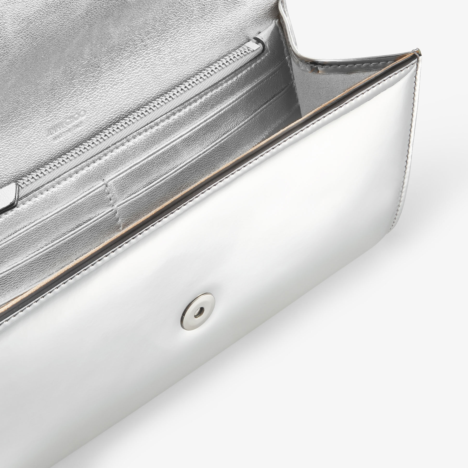 Emmie Silver Mirror Fabric Clutch Bag