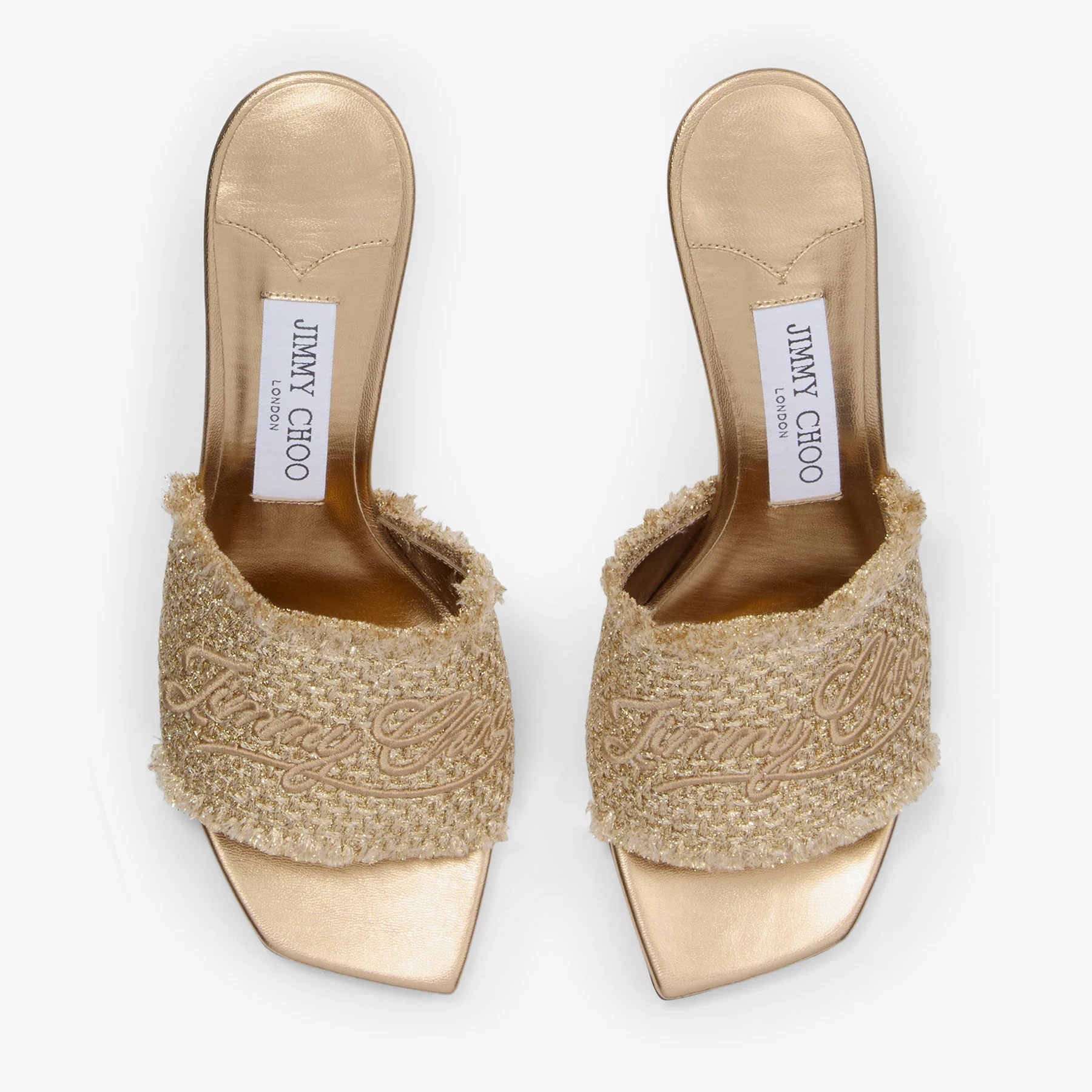 Alexia 70 Gold Woven Lurex Sandals