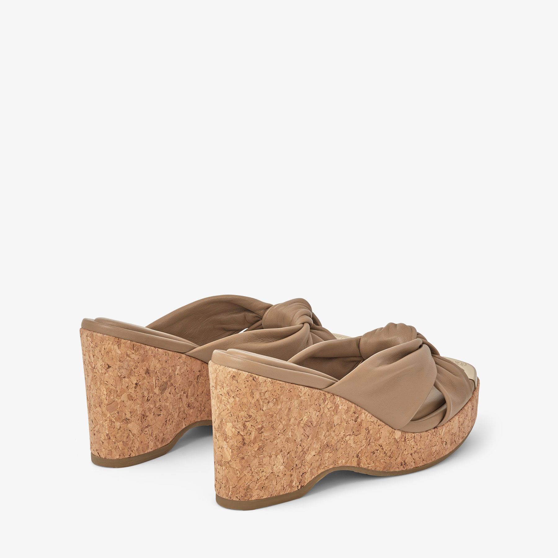 Avenue Wedge 110 Biscuit Nappa Leather Wedge Mules