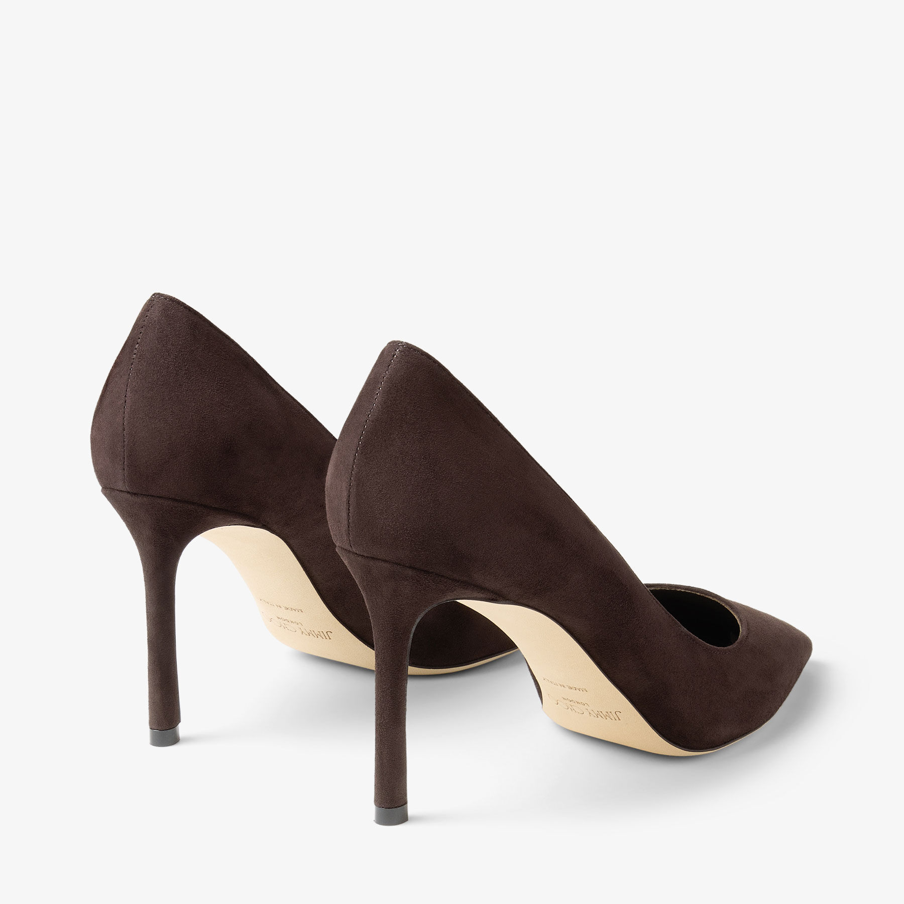 Romy 85 Coffee Tonal Suede Pumps