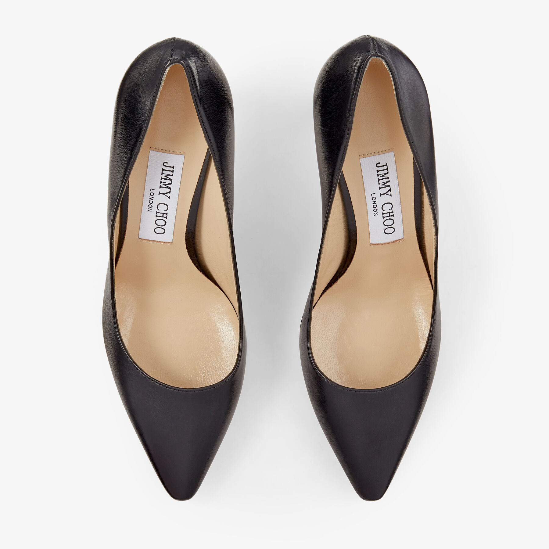 Romy 85 Black Kid Leather Pointy Toe Pumps