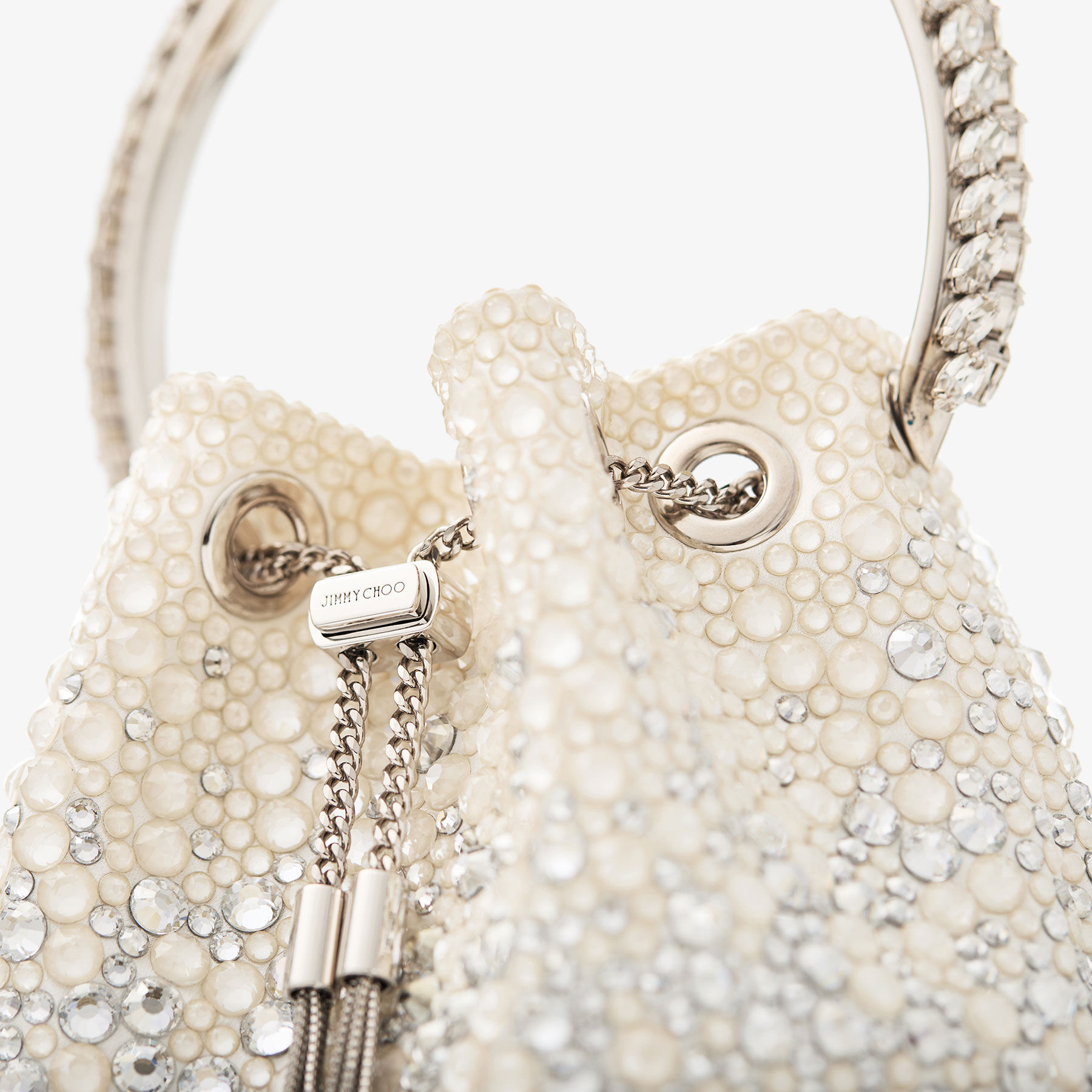 Bon Bon Ivory Satin Crystal Bag