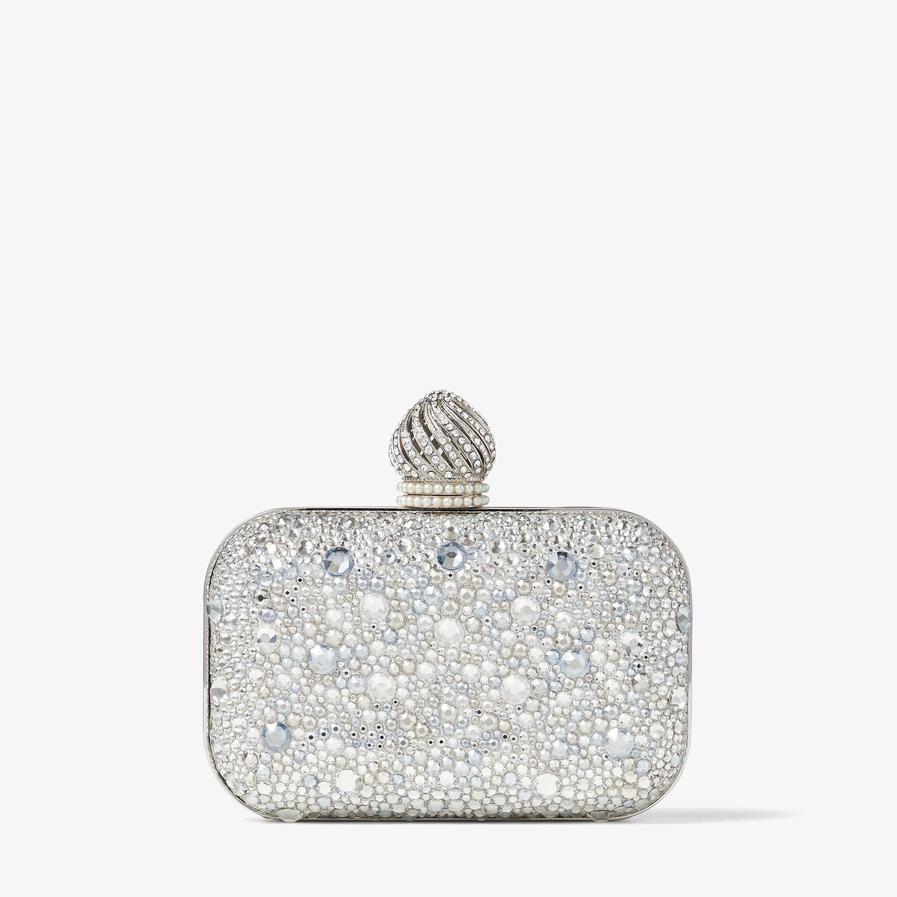Micro Cloud Crystal Suede Mini Bag with Crystal Dome Clasp