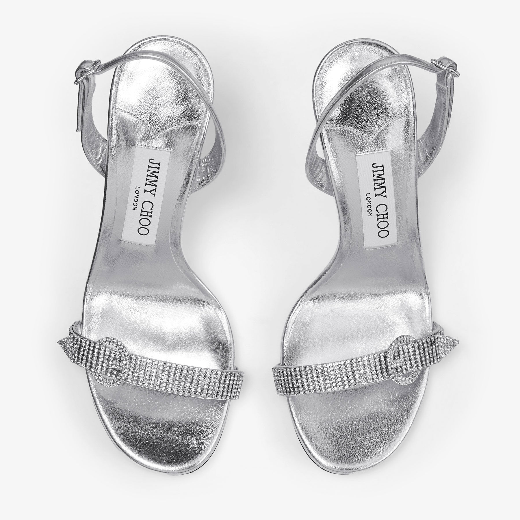 Tabatha 95 Silver Metallic Nappa Leather Sandals