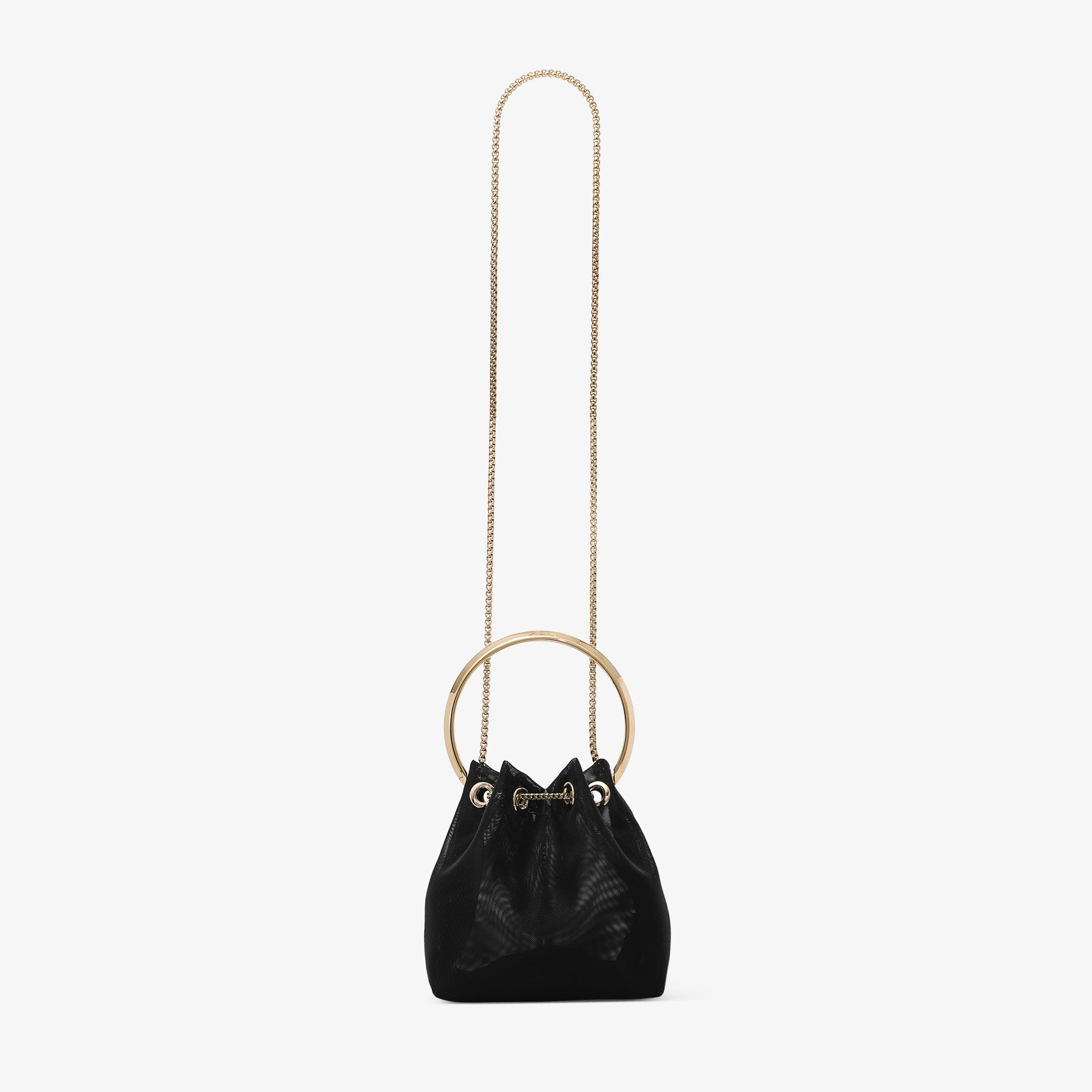 Bon Bon Black Mesh Bucket Bag