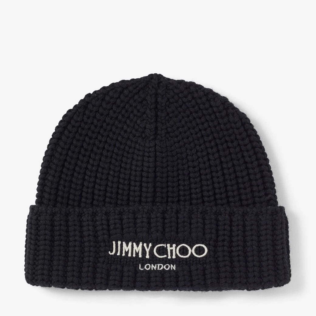 Yuki Black Cashwool Knit Hat