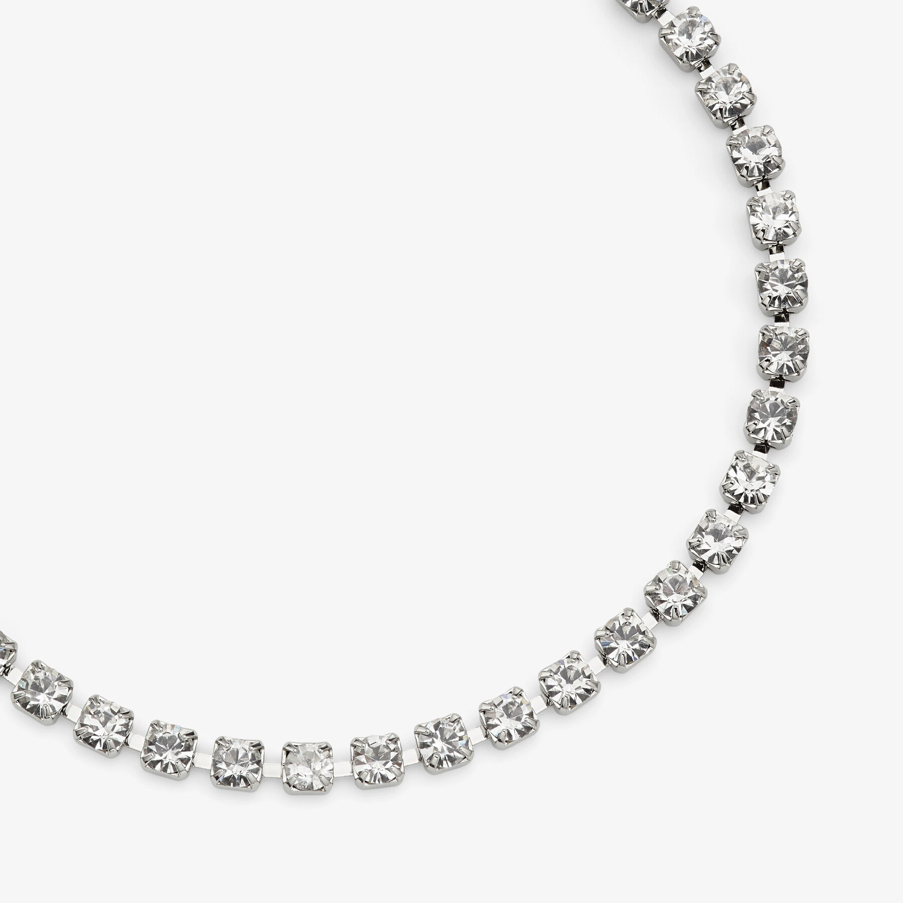 Saeda Anklet Silver-Finish Metal Anklet with Crystal