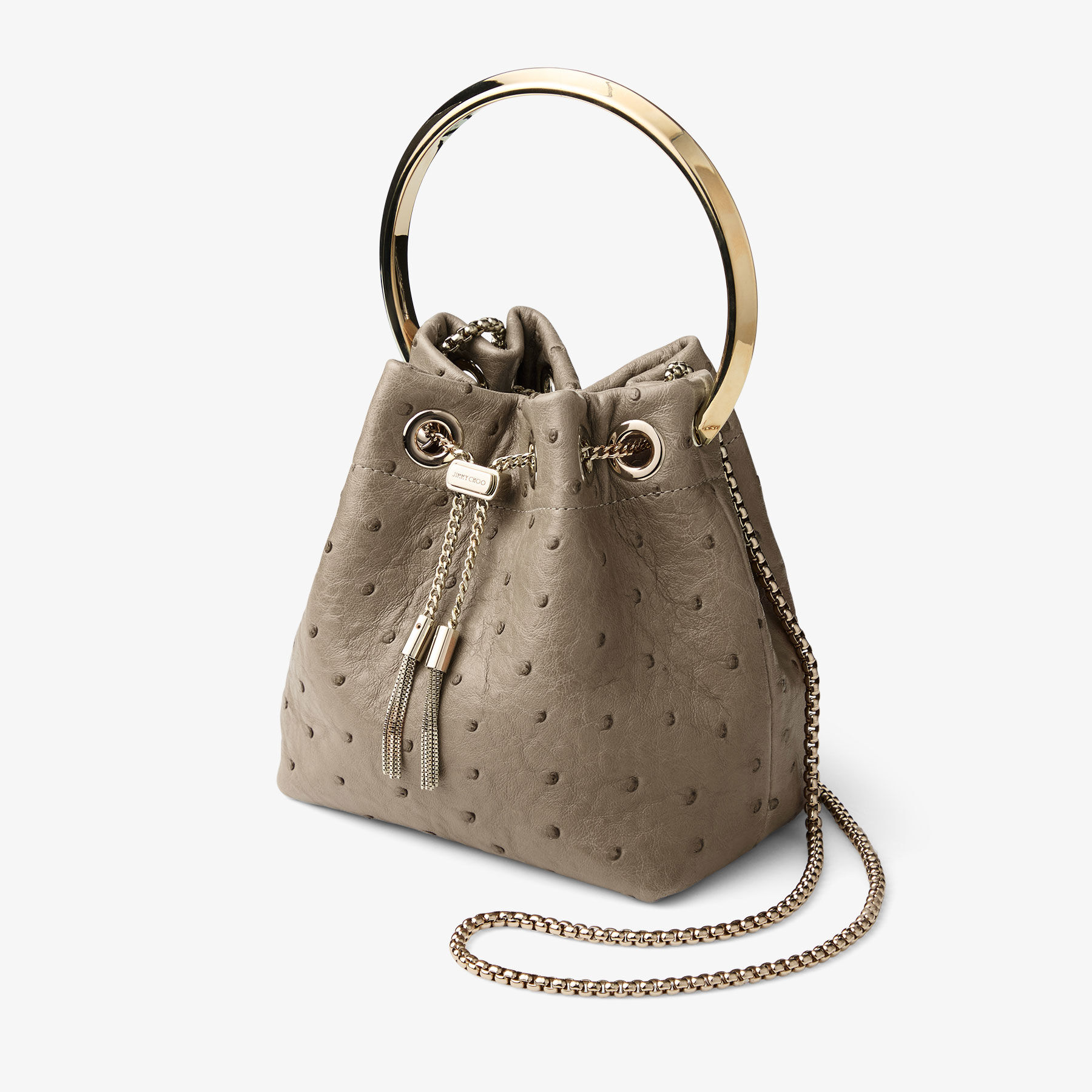 Bon Bon Taupe Ostrich Leather Bag