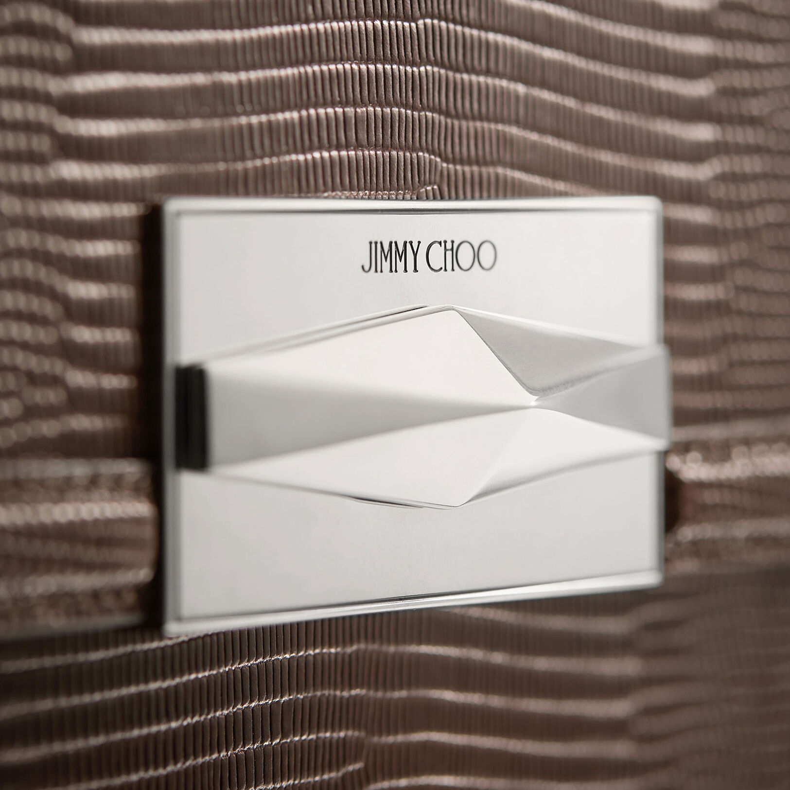 Diamond Top Handle Coffee Lizard Printed Leather Bag