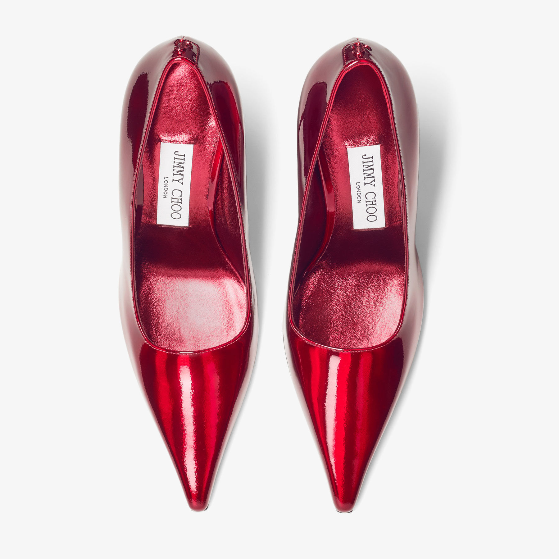 Ixia 95 Ruby Red Leather Pumps