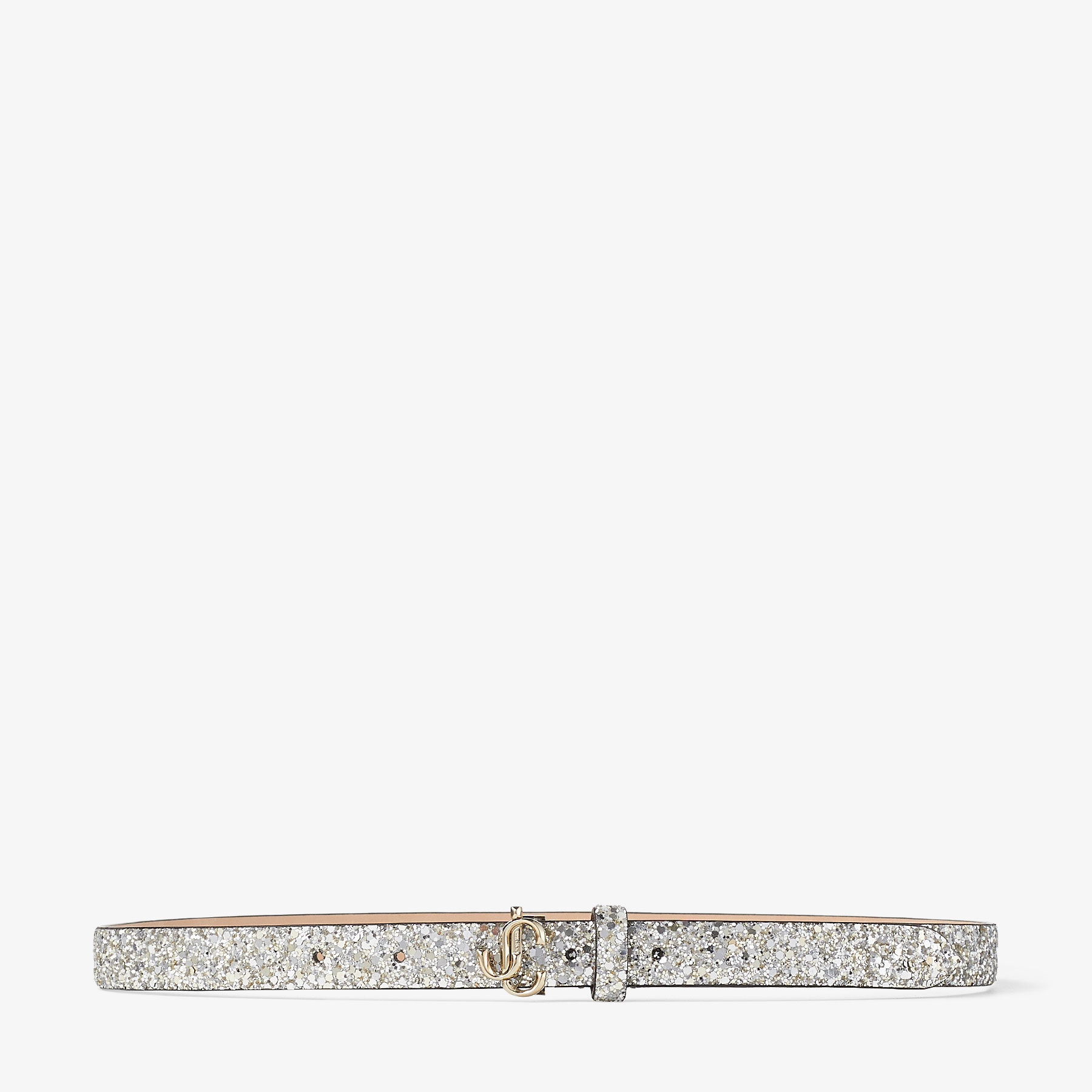 Mini Helina Champagne  Glitter Fabric Mini Belt
