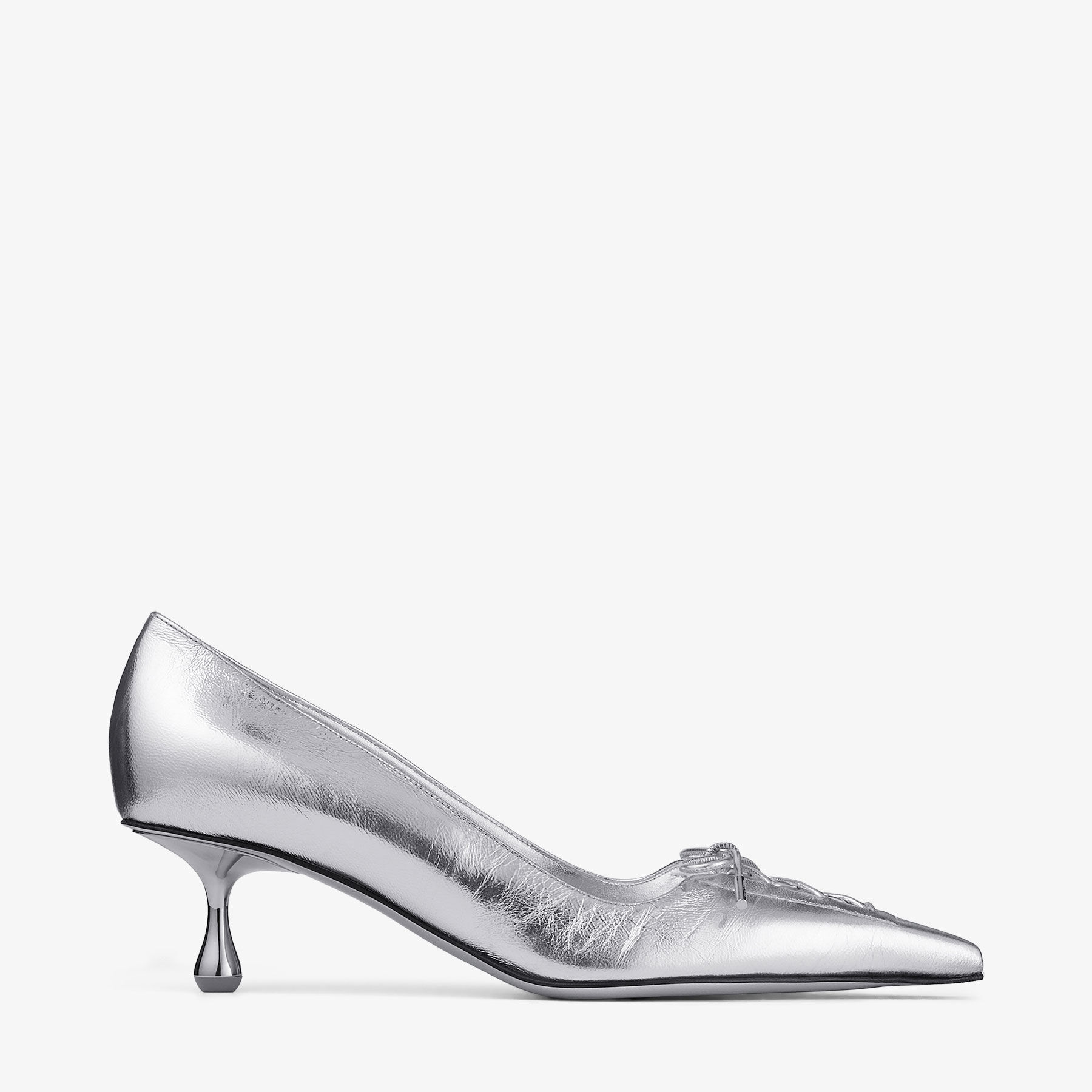 Scarlett 50 Silver Vintage Metallic Leather Pumps