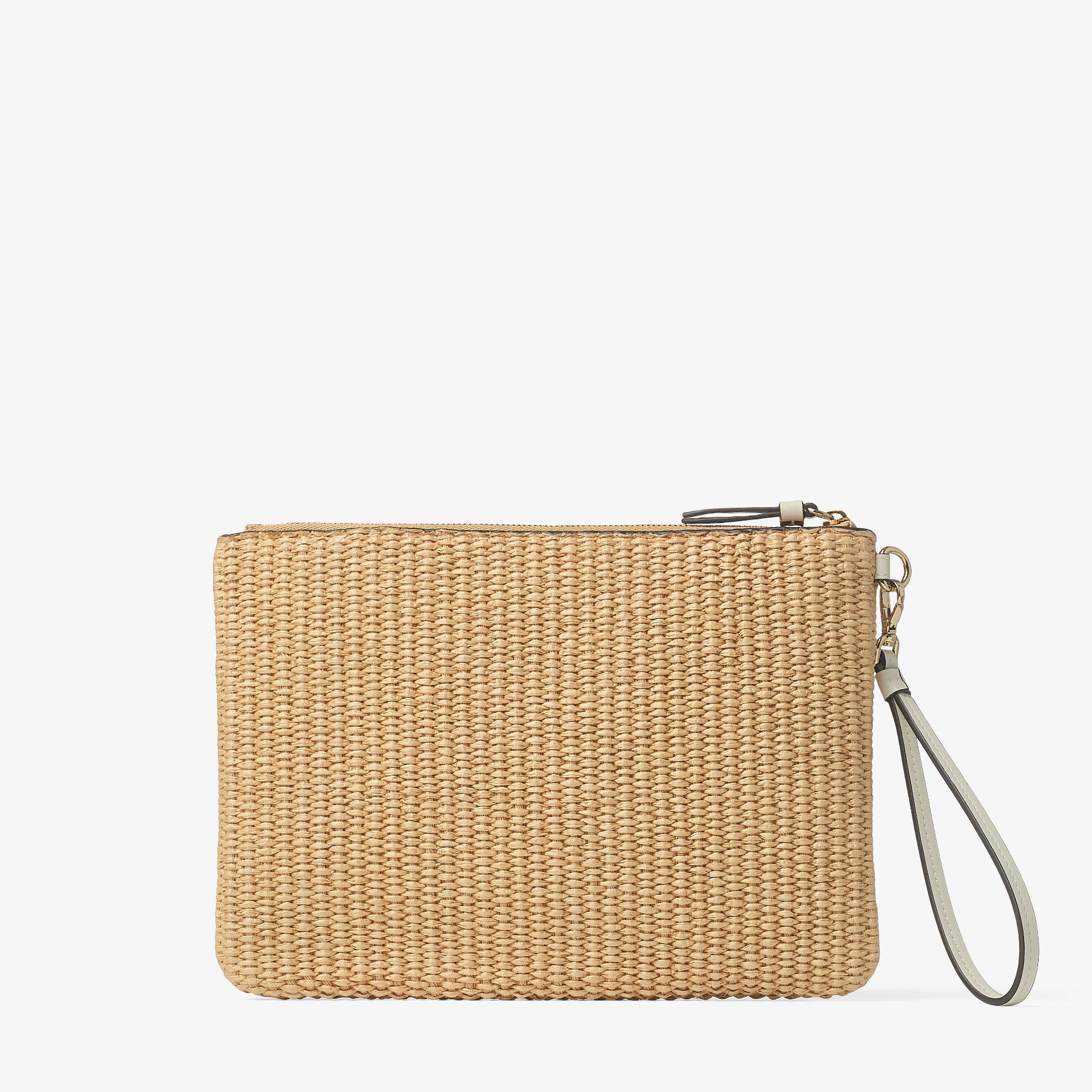 Zip Top Pouch Natural Raffia Pouch