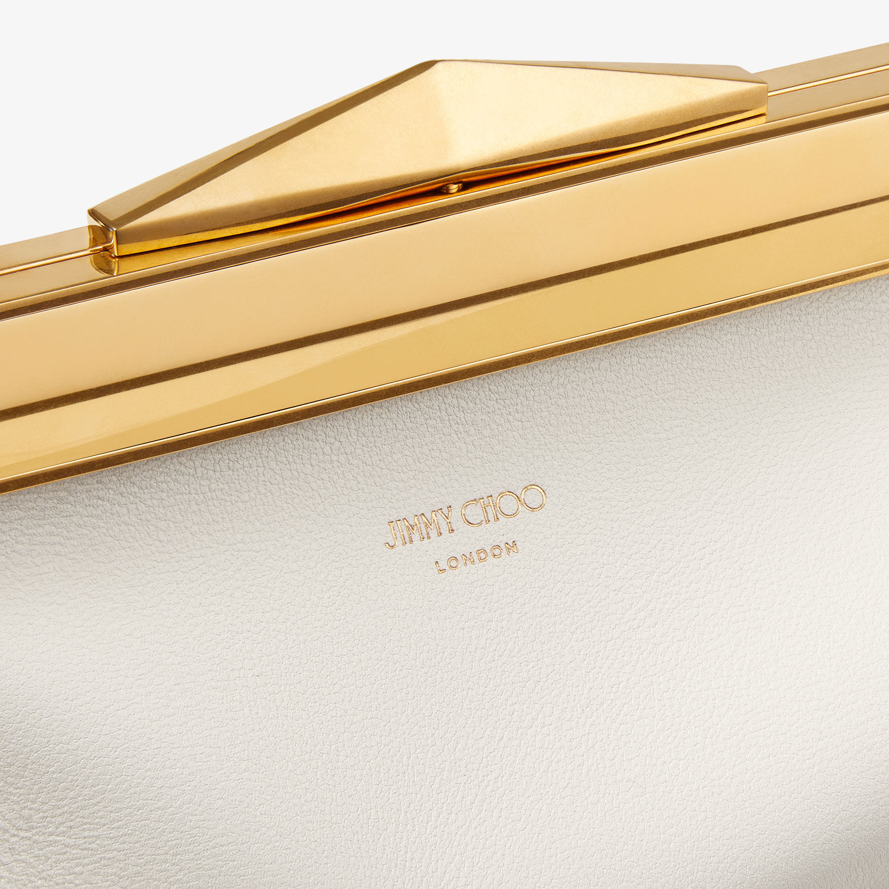 Diamond Frame Clutch S Latte Leather Clutch Bag