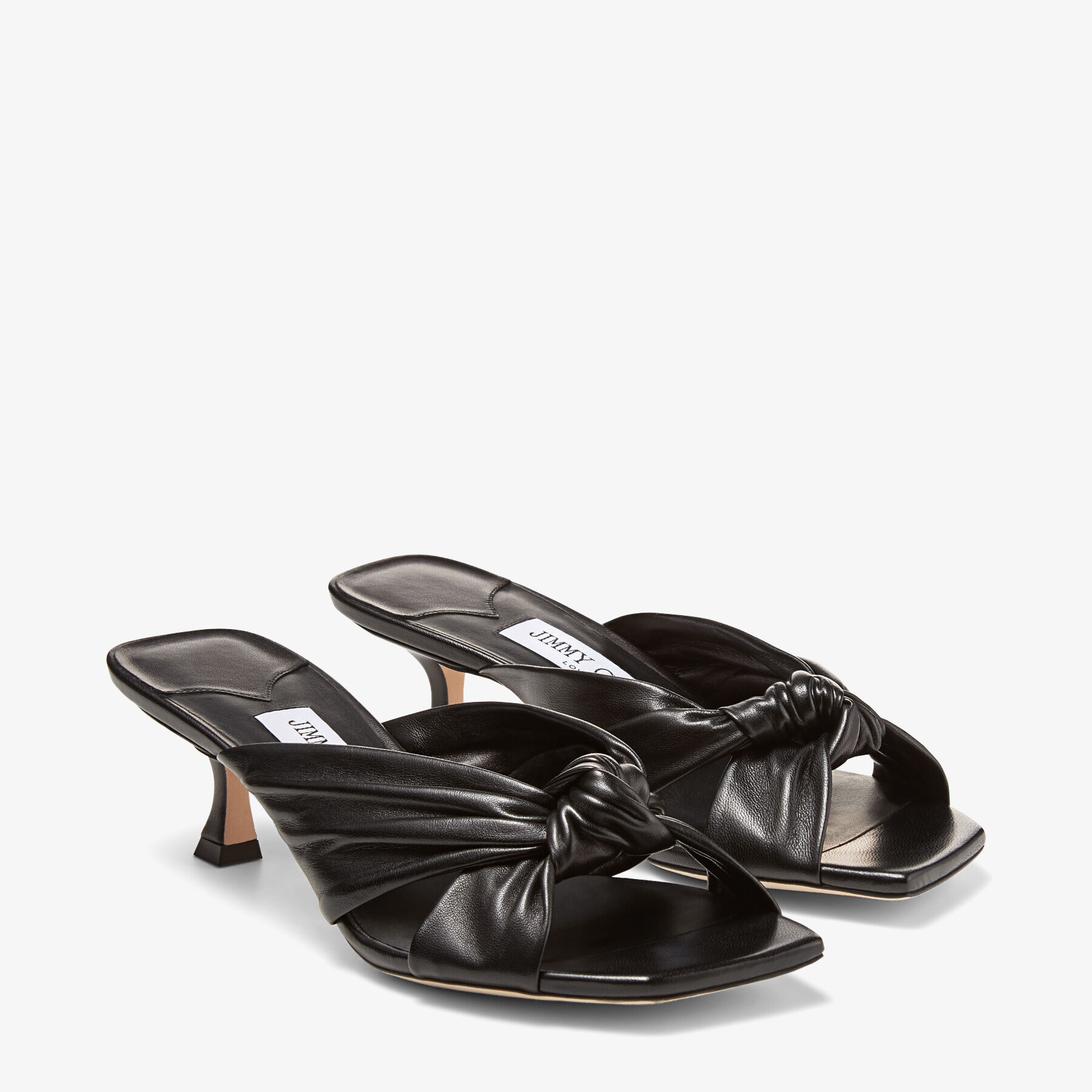 Avenue 50 Black Nappa Leather Mules