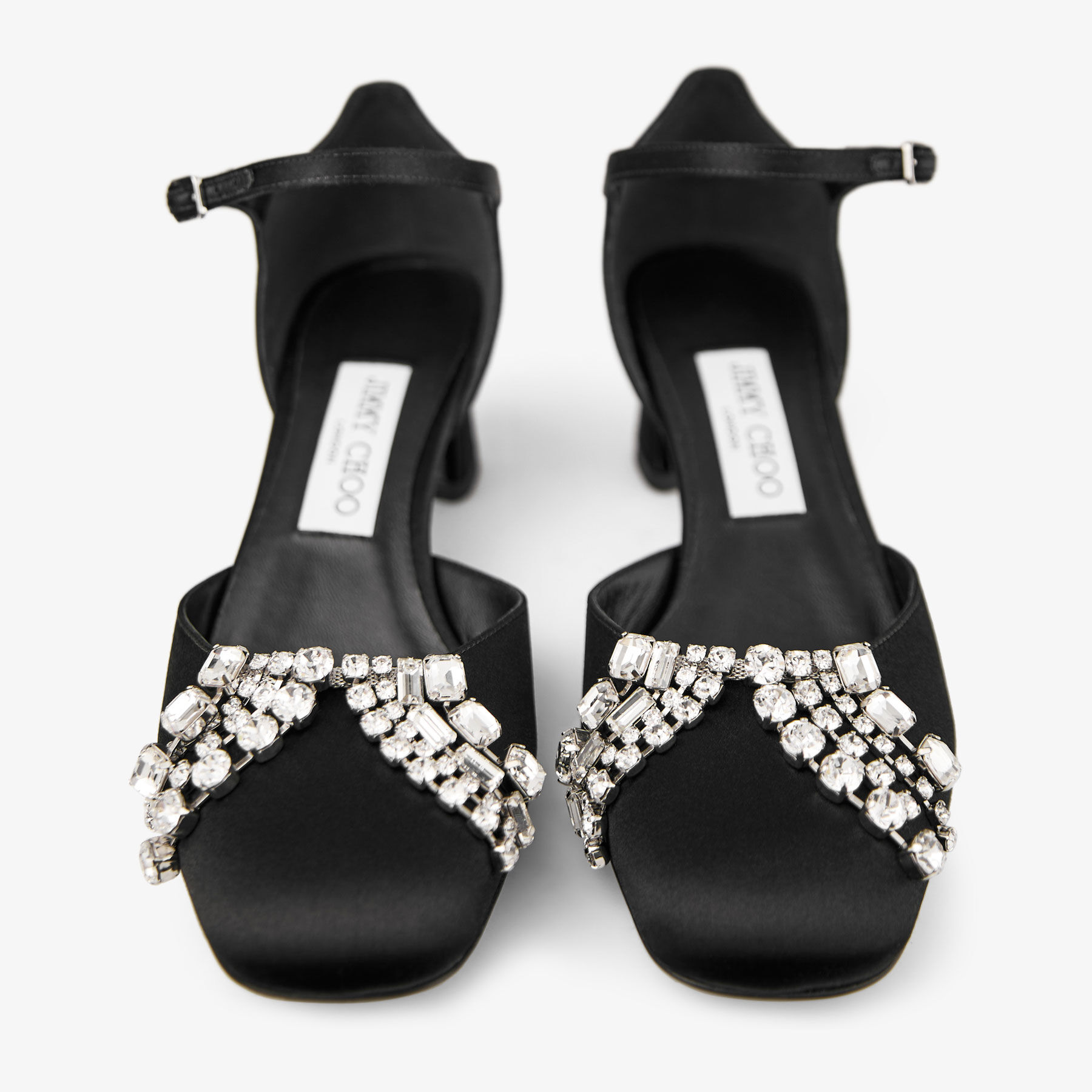 Verity Block Heel 45 Black Satin Pumps