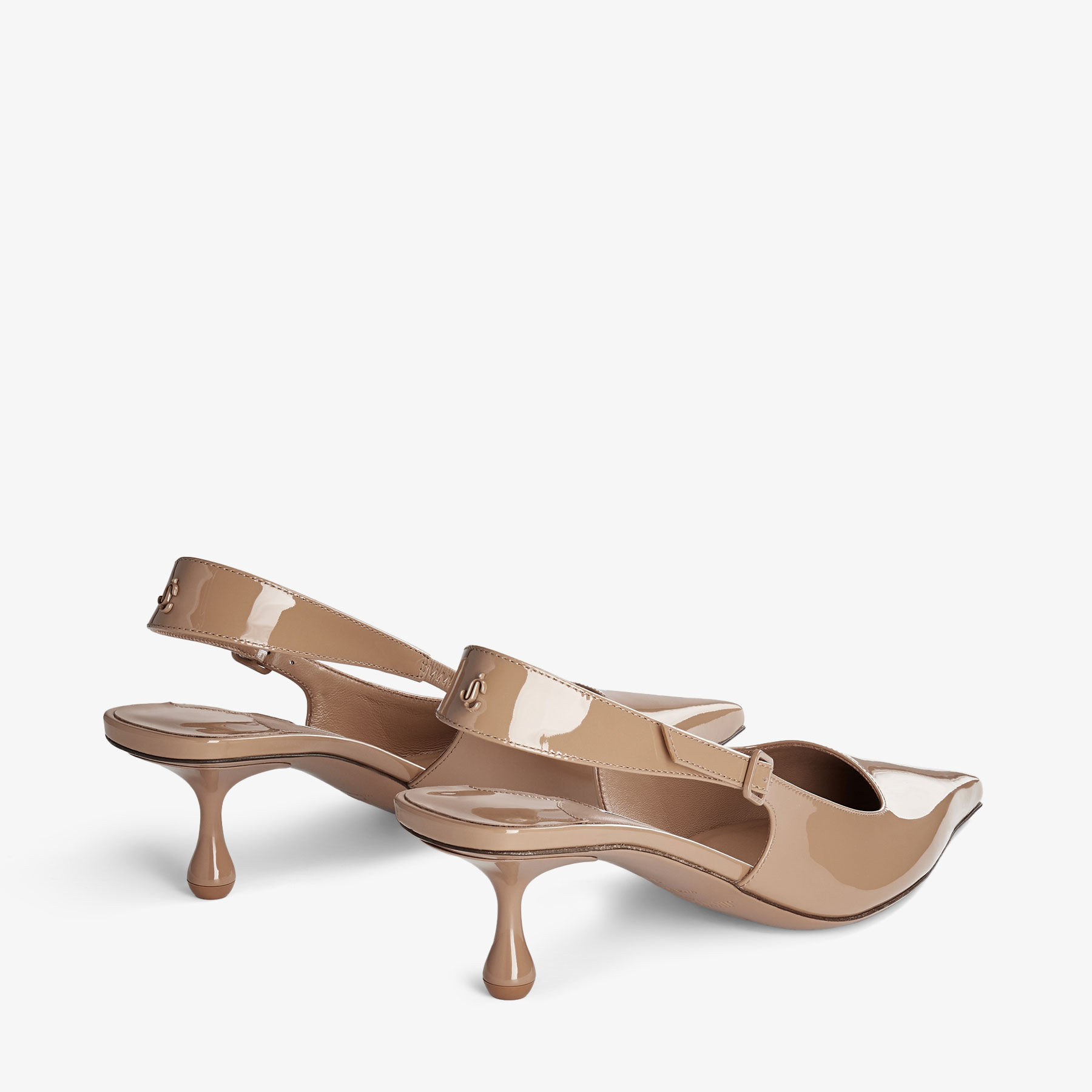 Amel 50 Biscuit Patent Leather Sling Back Pumps