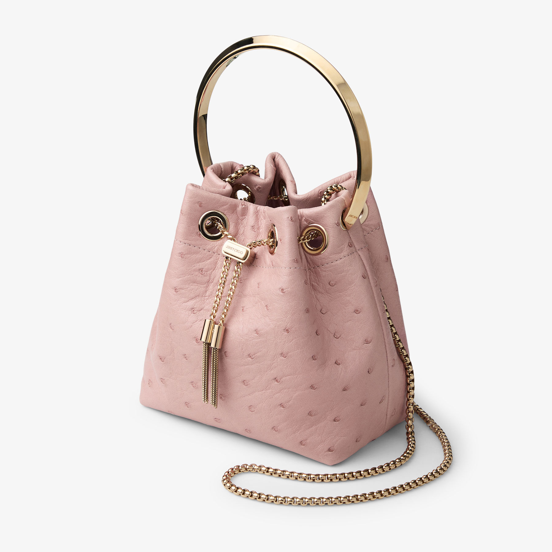Bon Bon Rose Ostrich Leather Bag