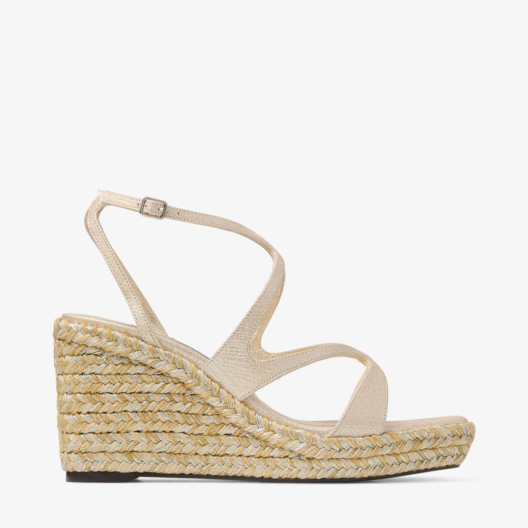 Ayla 85 Gold Metallic Leather Wedge