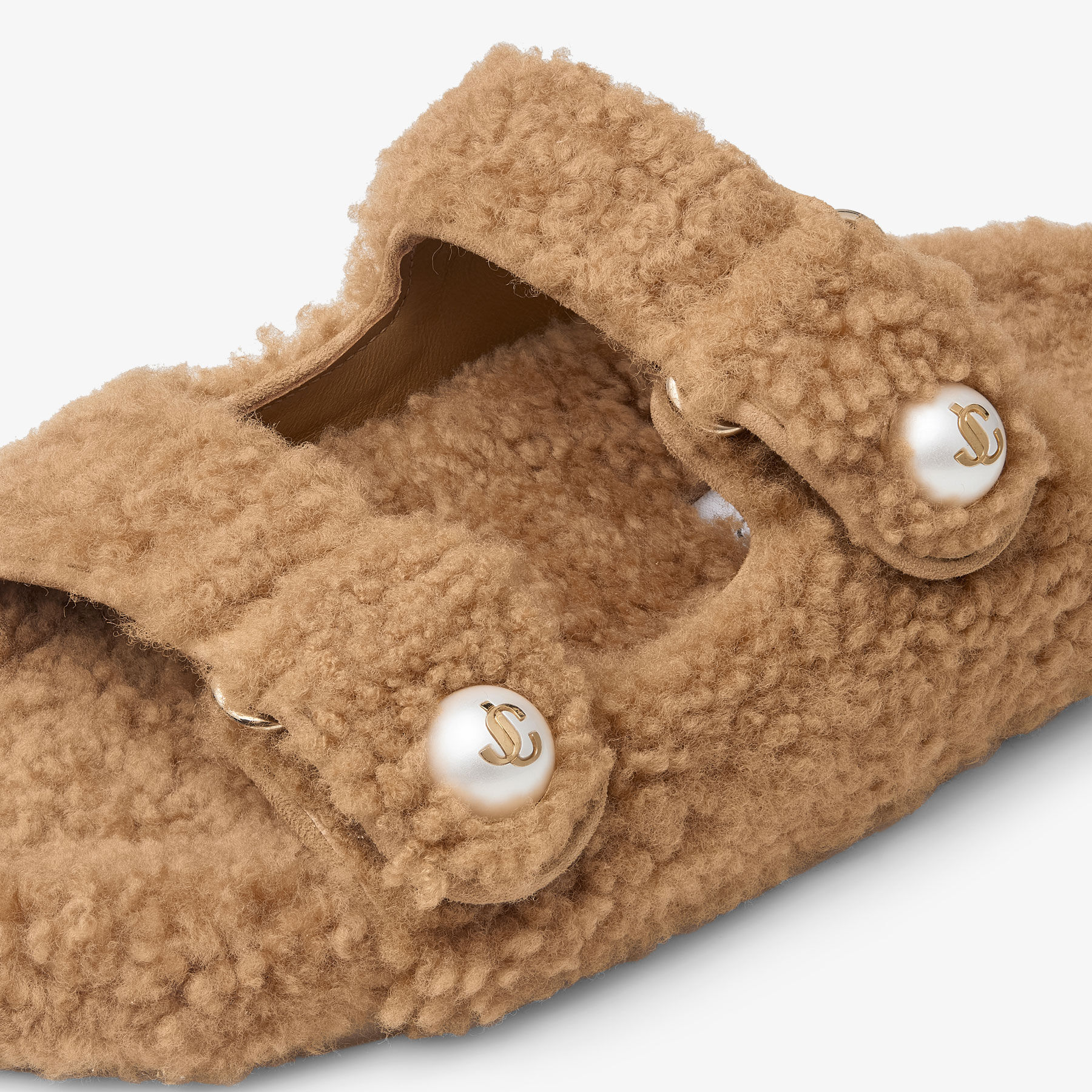 Fayence Sandal Rattan Curly Shearling Sandals