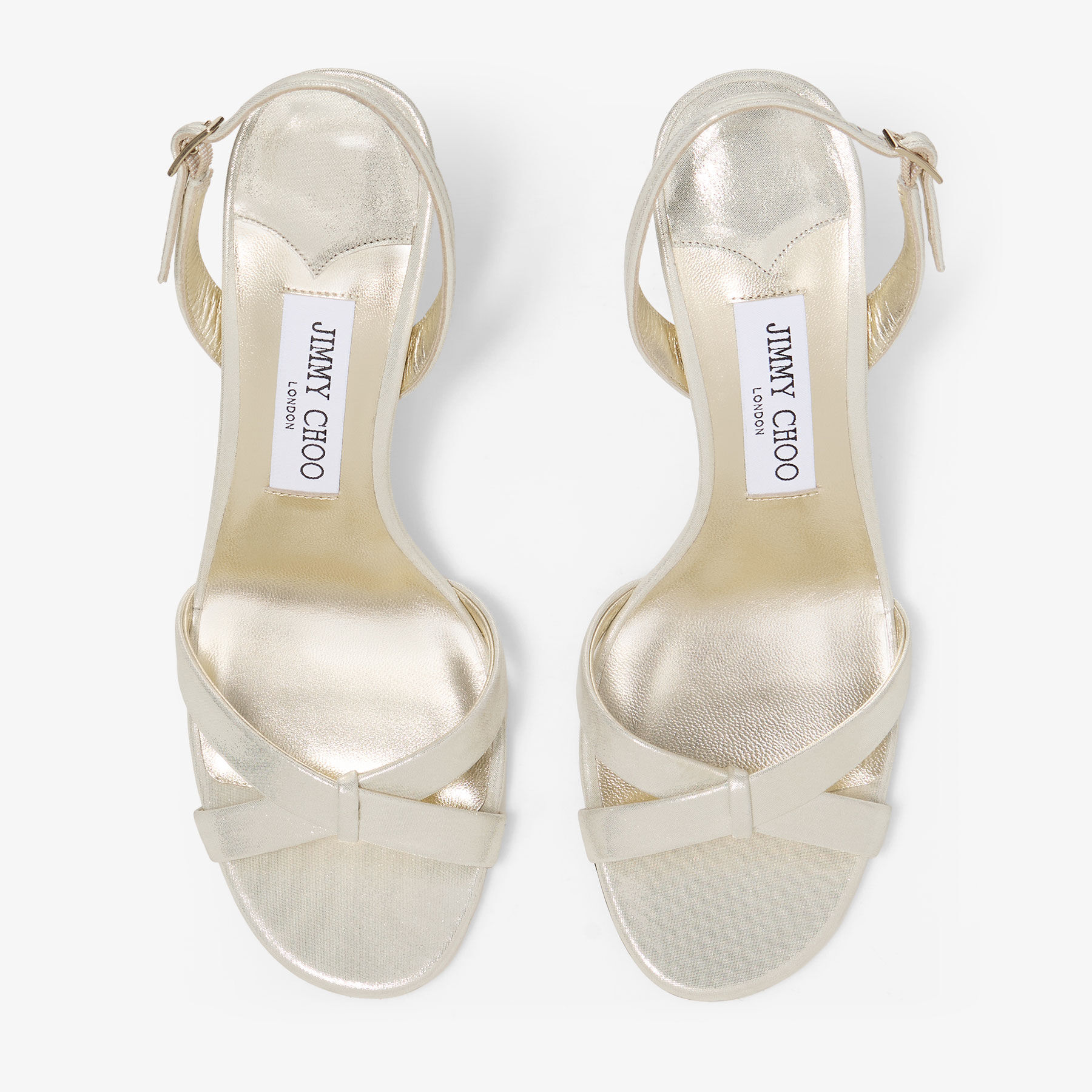 Elsy 90 Light Soft Gold Shimmer Suede Sandal