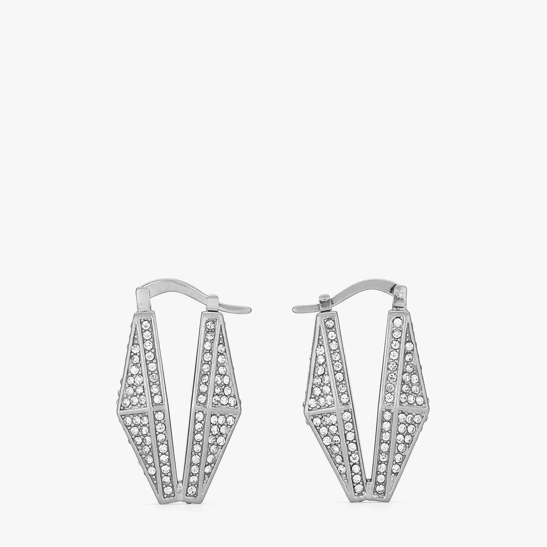 Diamond Chain Earring Silver-Finish Chain Earrings with Pave Crystals