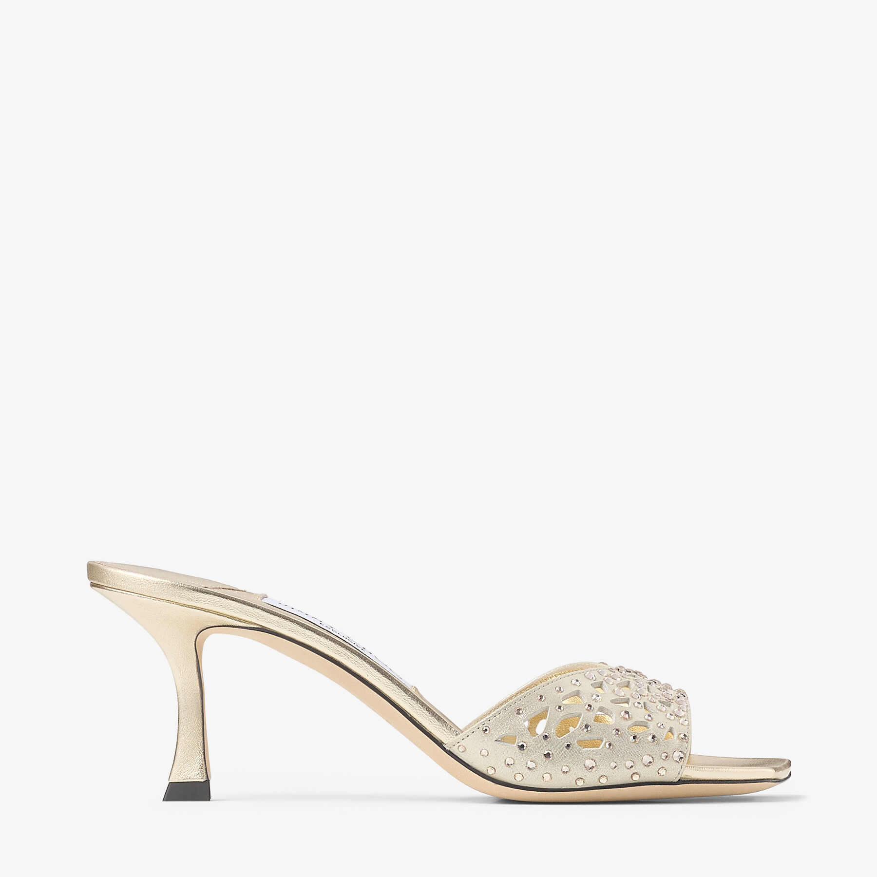Skye 70 Gold Shimmer Suede Crystal Sandals
