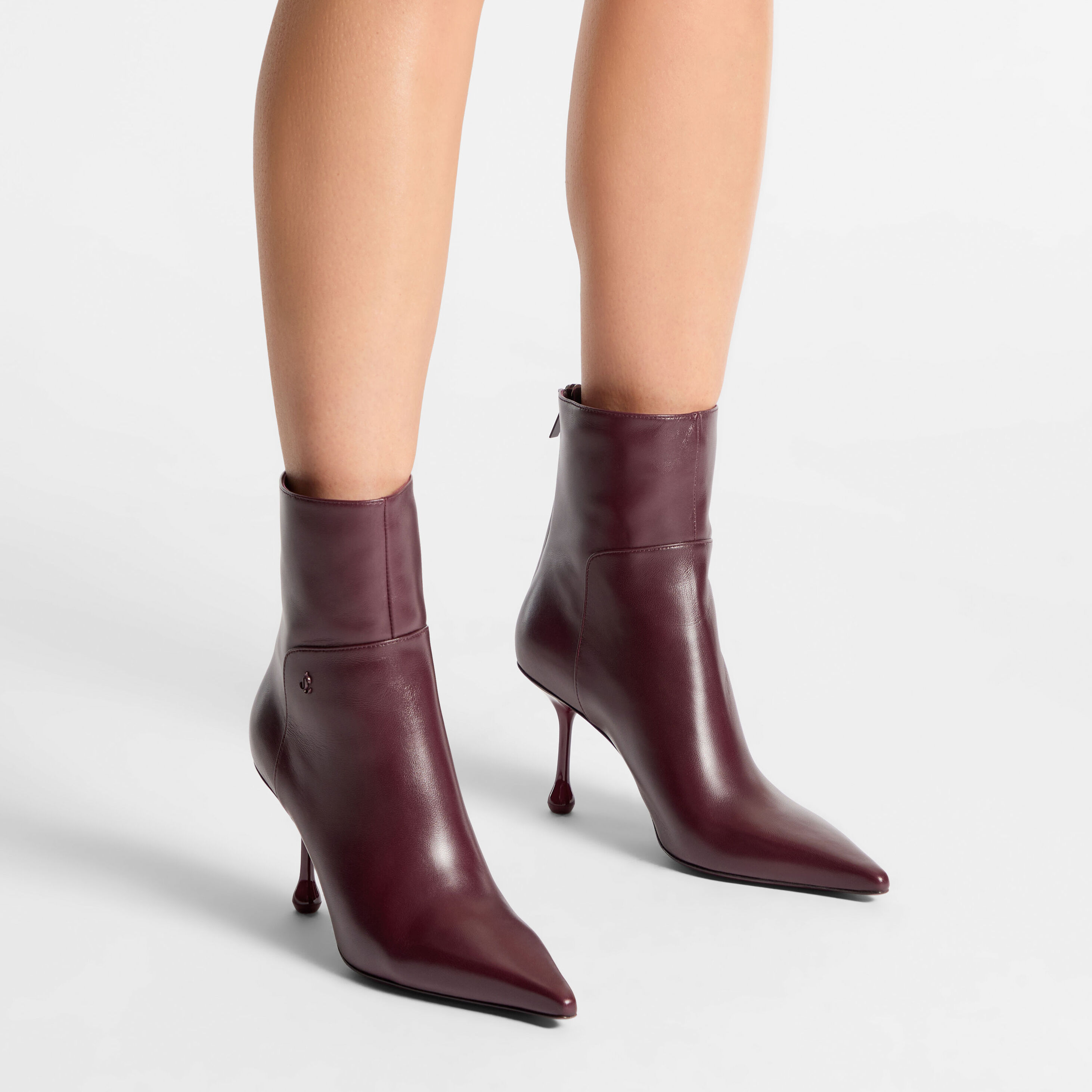 Cycas Ankle Boot 80 Garnet Black Nappa Leather Ankle Boots