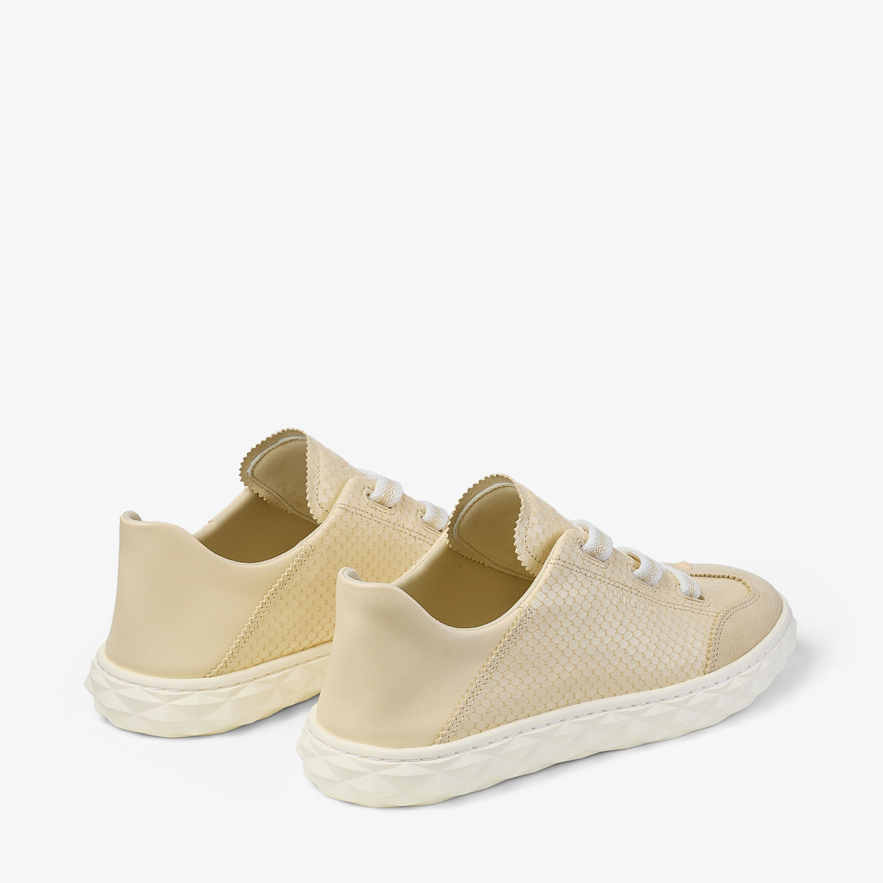 Diamond Light Flex F Yellow Buttermilk Elaphe Print Leather Trainers