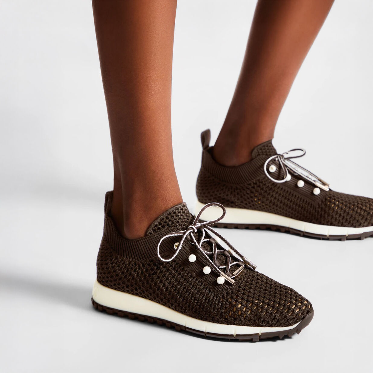 Veles Coffee Crochet Knit Trainers