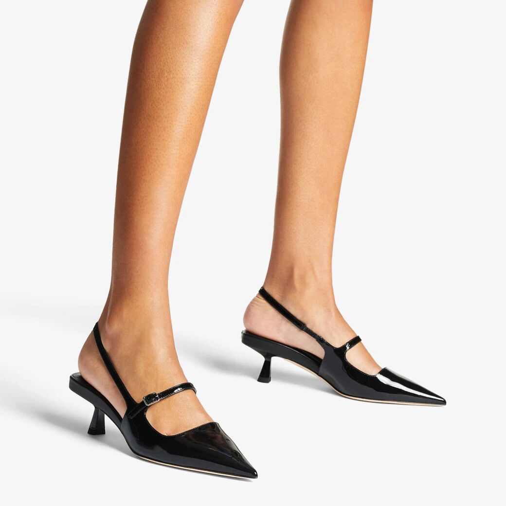 Didi 45 Black Patent Leather Pointed Pumps