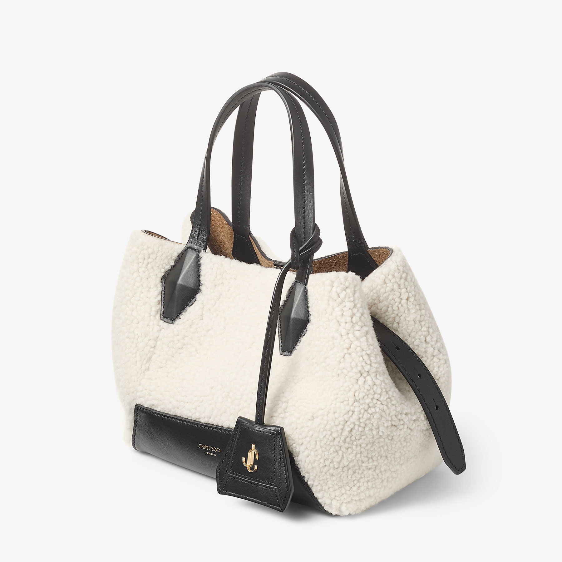 Diamond Tote S Natural Shearling Tote Bag