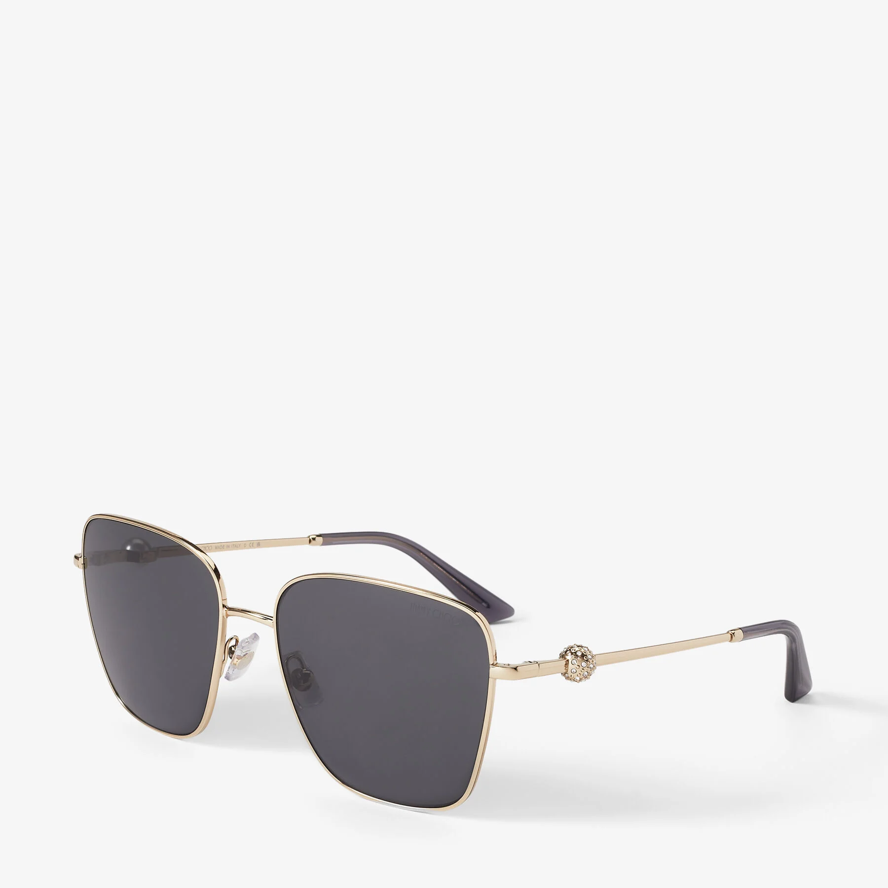 Pua Pale Gold Square Sunglasses with Crystals