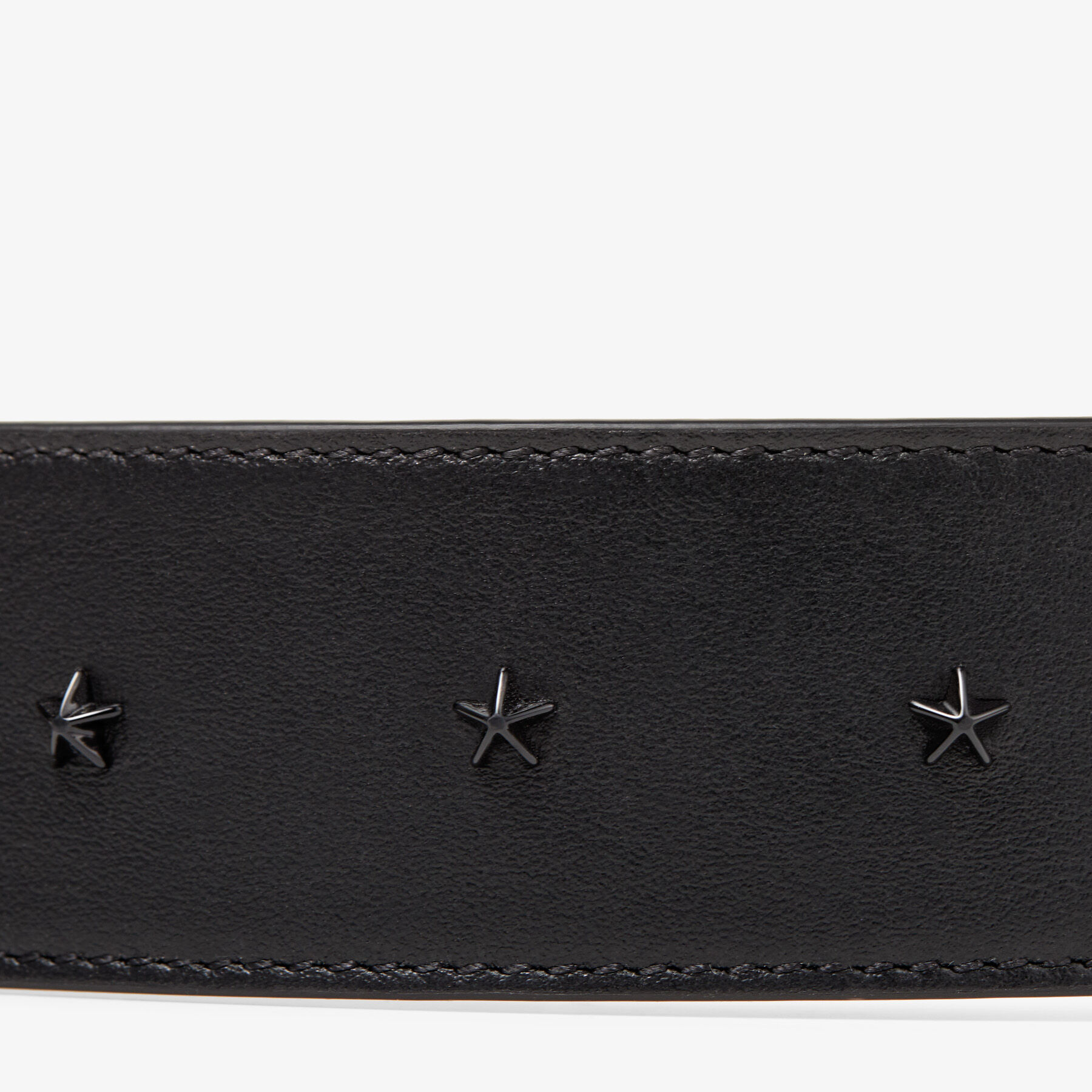 Archer Black and Gunmetal Calf Leather Belt with Degrade Stars