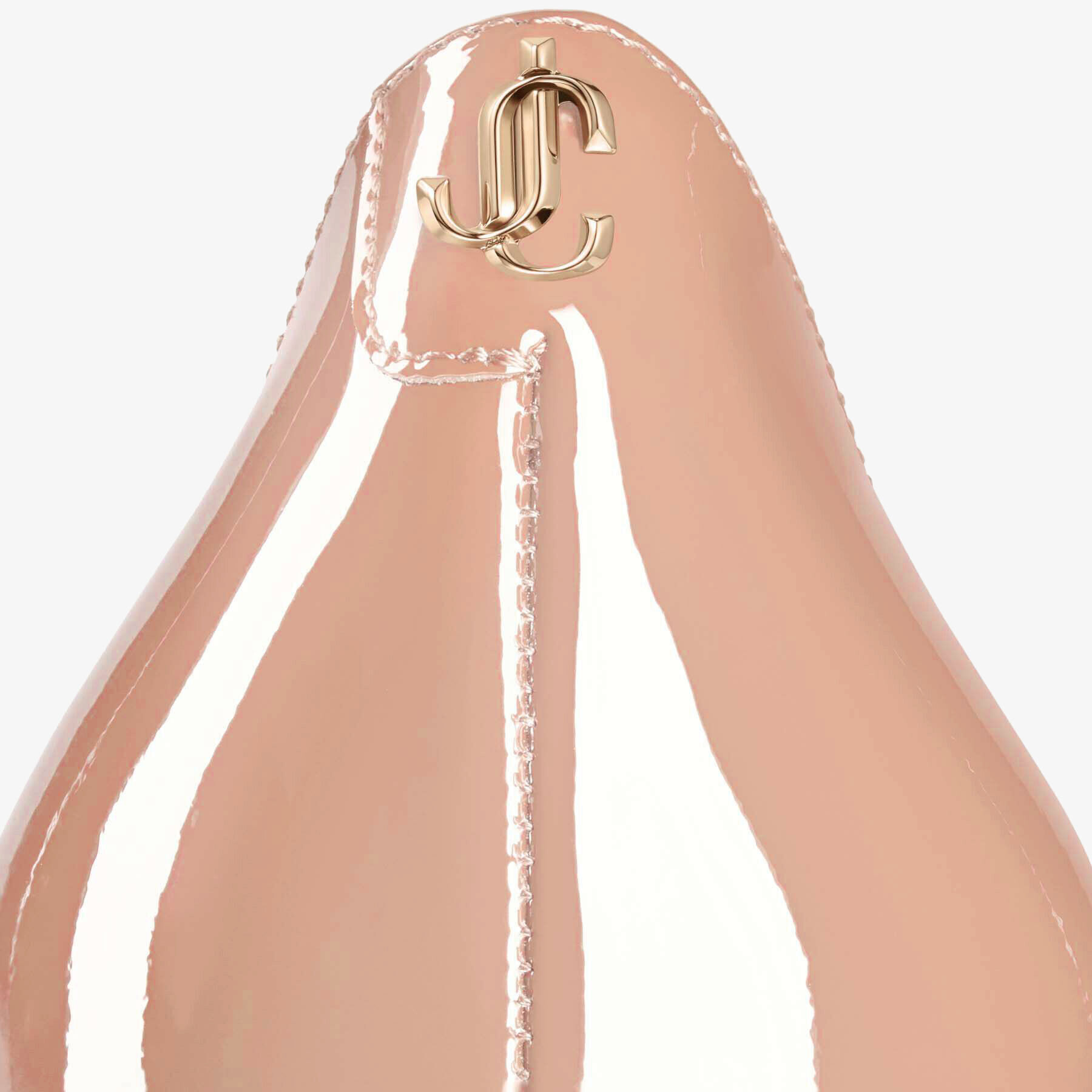 Love 85 Ballet Pink Patent Leather Pointy Toe pumpss with  JC Emblem