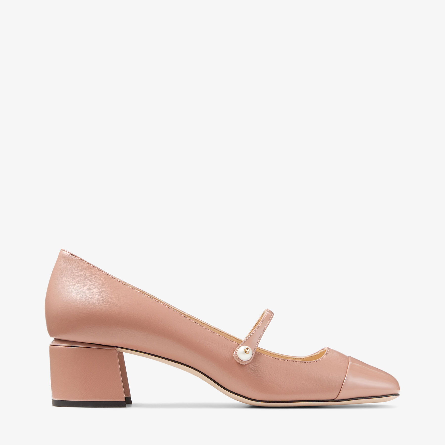Elisa 45 Ballet Pink Nappa and Patent Leather Pumps