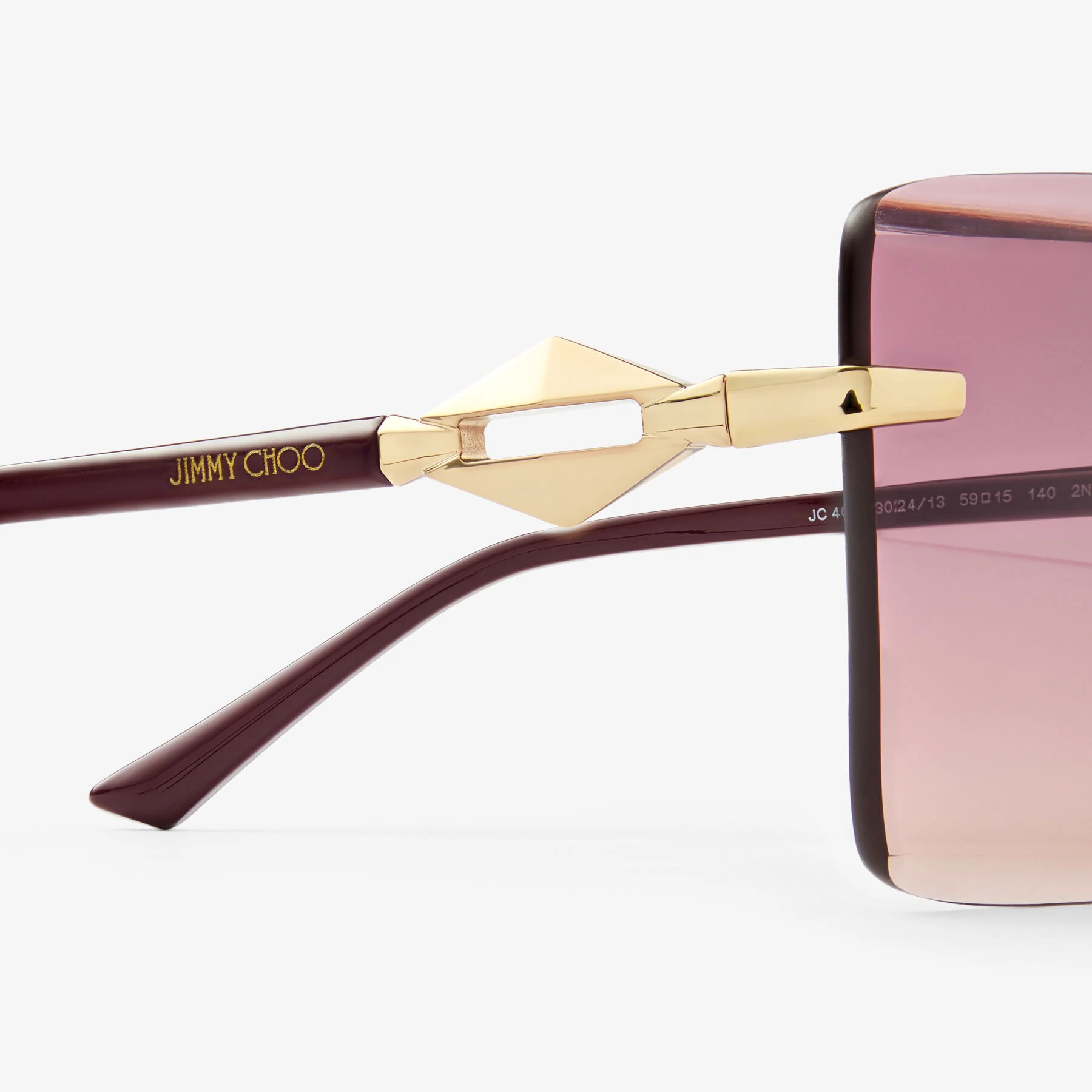 Isaline Gold Cranberry Square Sunglasses