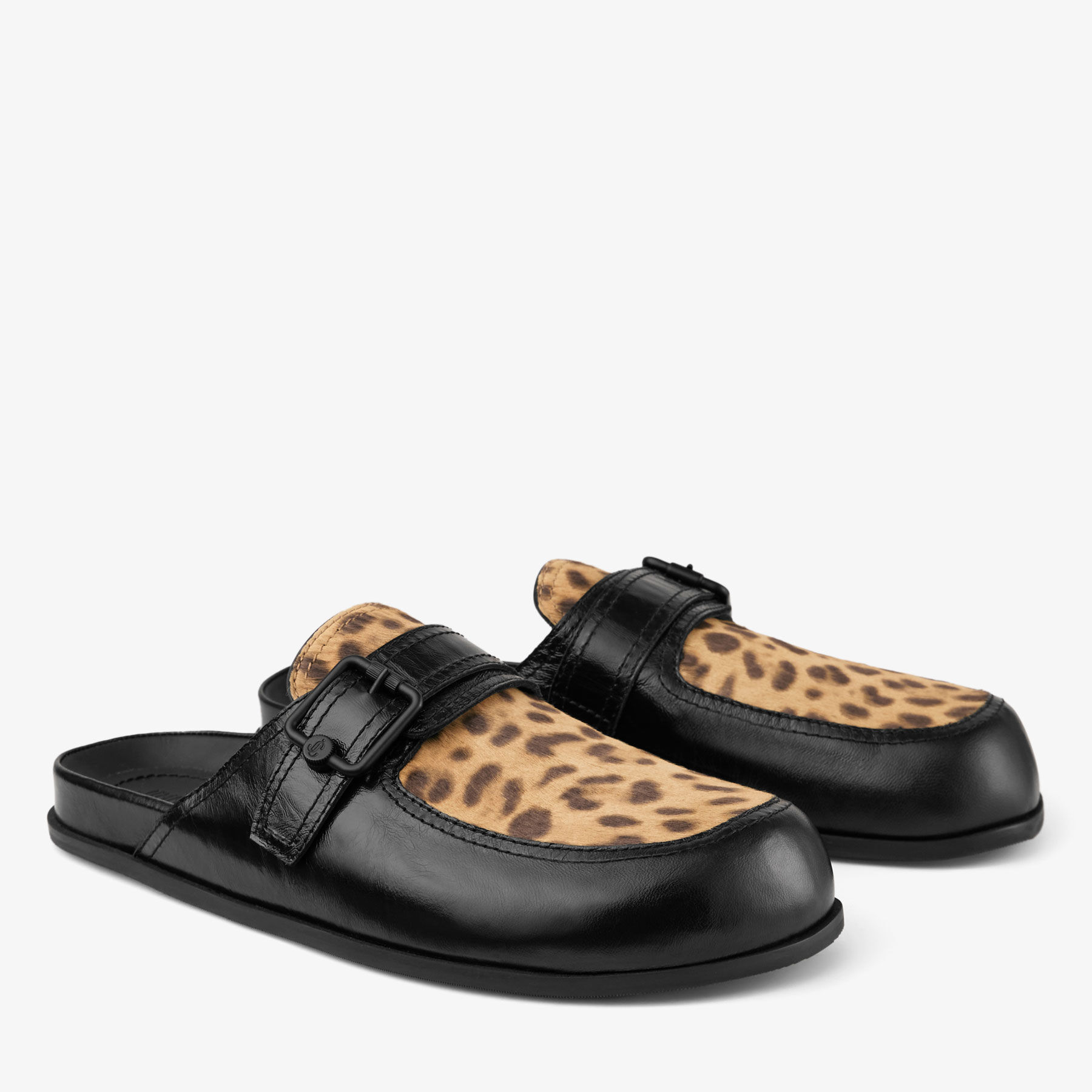 Etta Mule Natural Leopard Print Pony Mules