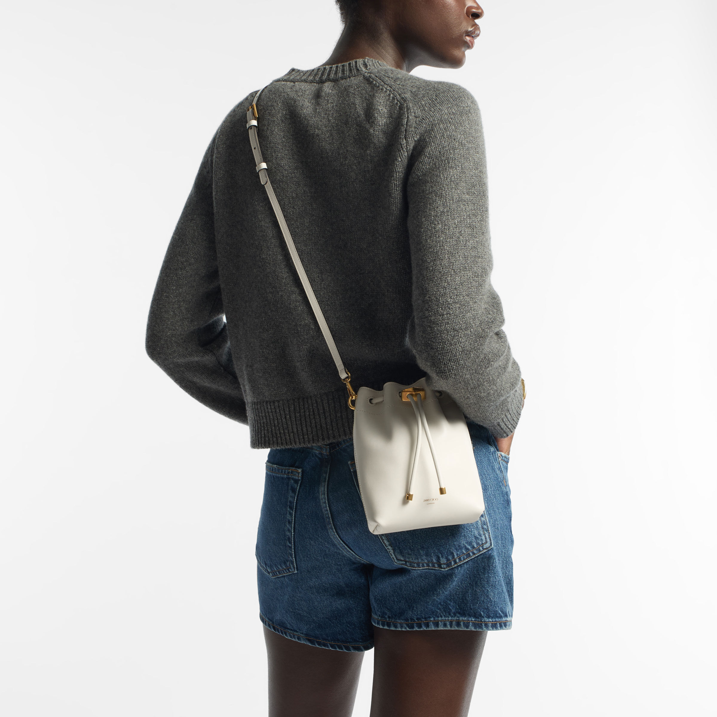 Cinch Mini Latte Leather Mini Bag