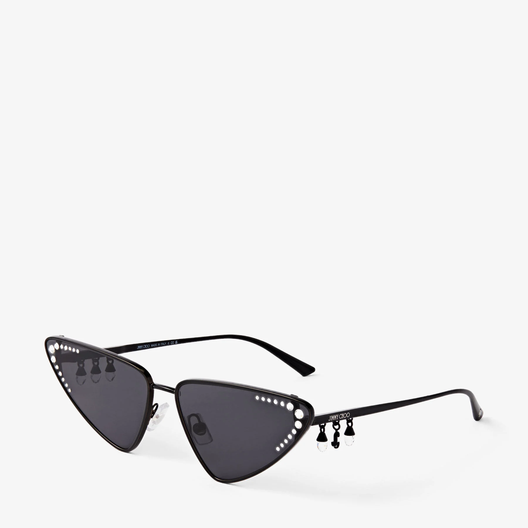 Kristal Black Cat Eye Sunglasses with Crystals