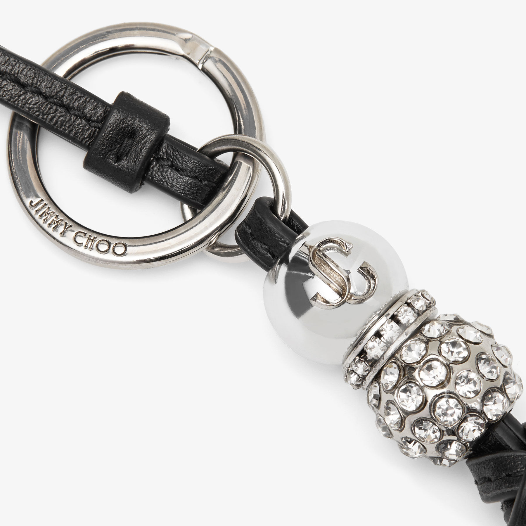 Spheres Charm Black Leather Bag Charm